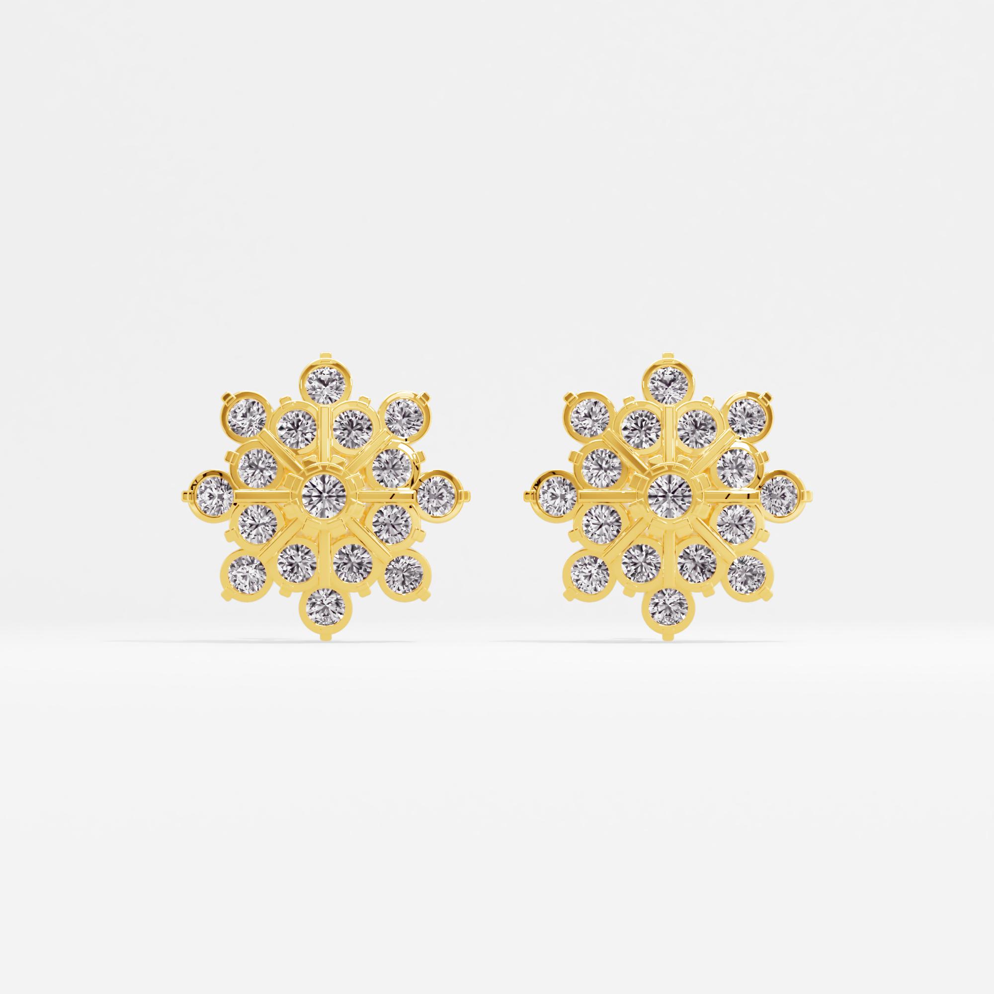 Charming Grace Cluster Stud Earrings in 9KT Yellow Gold (Diamond Quality: FG-VVS VS)