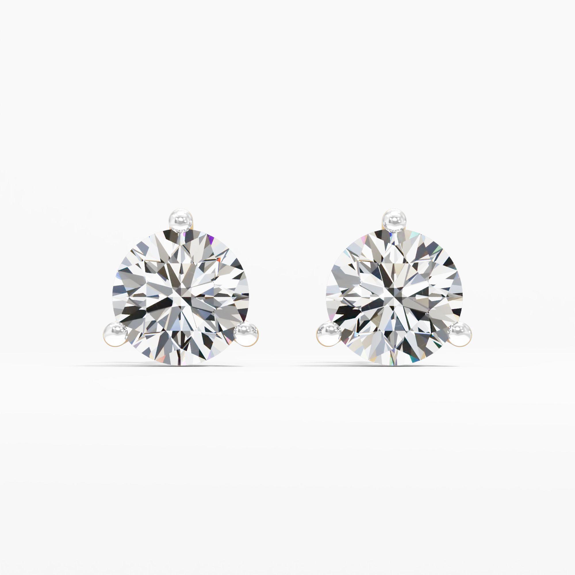 Lira Ember Martini Stud Earring 9k Yellow Gold Round 0.50ct in 9KT Yellow Gold (Diamond Quality: FG-VVS VS)