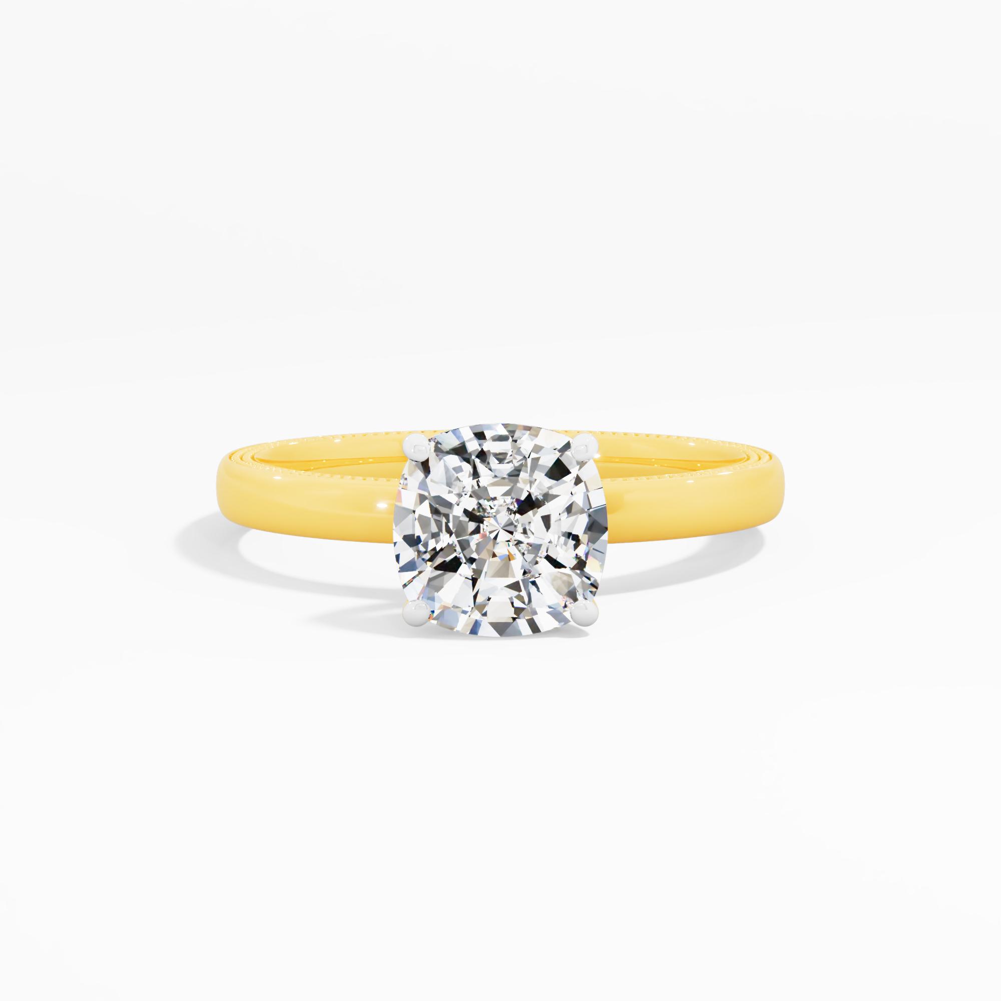 Misty Charm Solitaire Engagement Ring in 9KT Yellow Gold (Diamond Quality: FG-VVS VS)