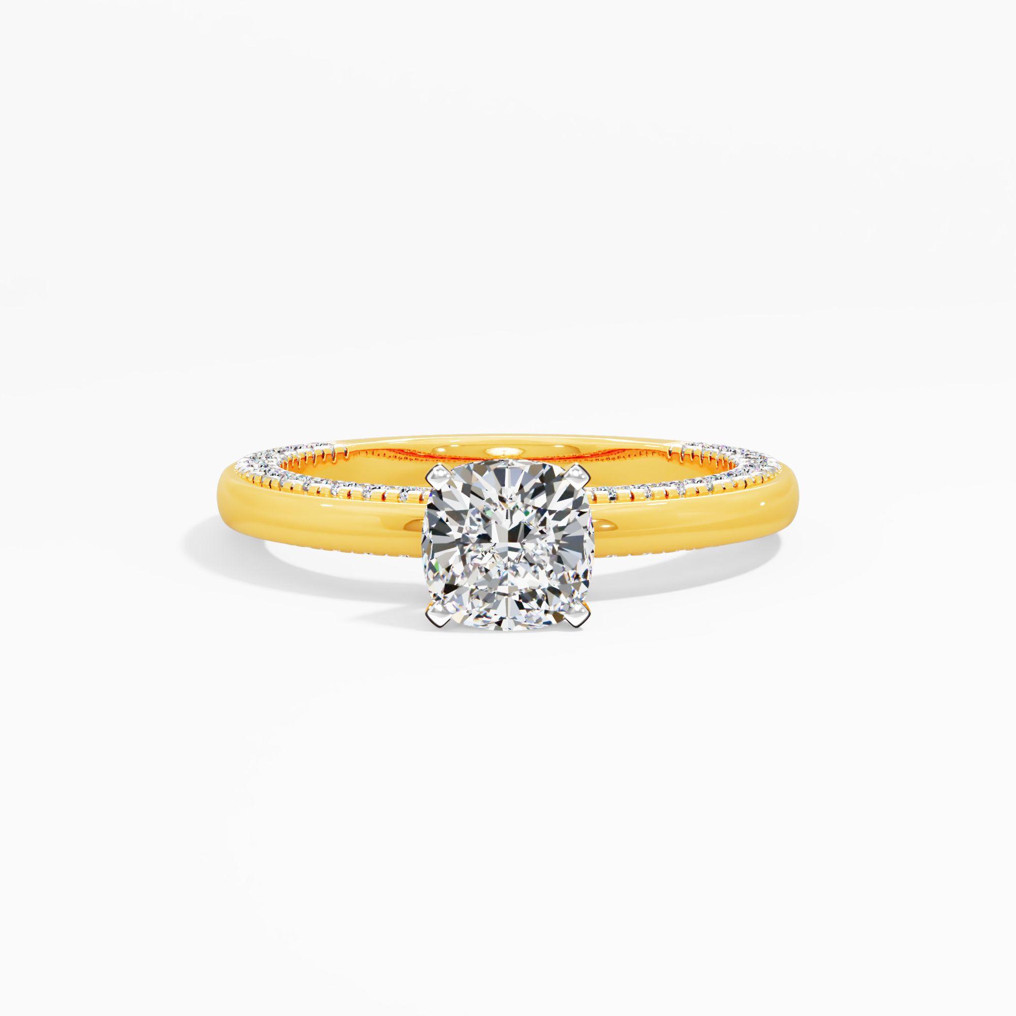 Soft Prism Solitaire Engagement Ring in 9KT Yellow Gold (Diamond Quality: FG-VVS VS)