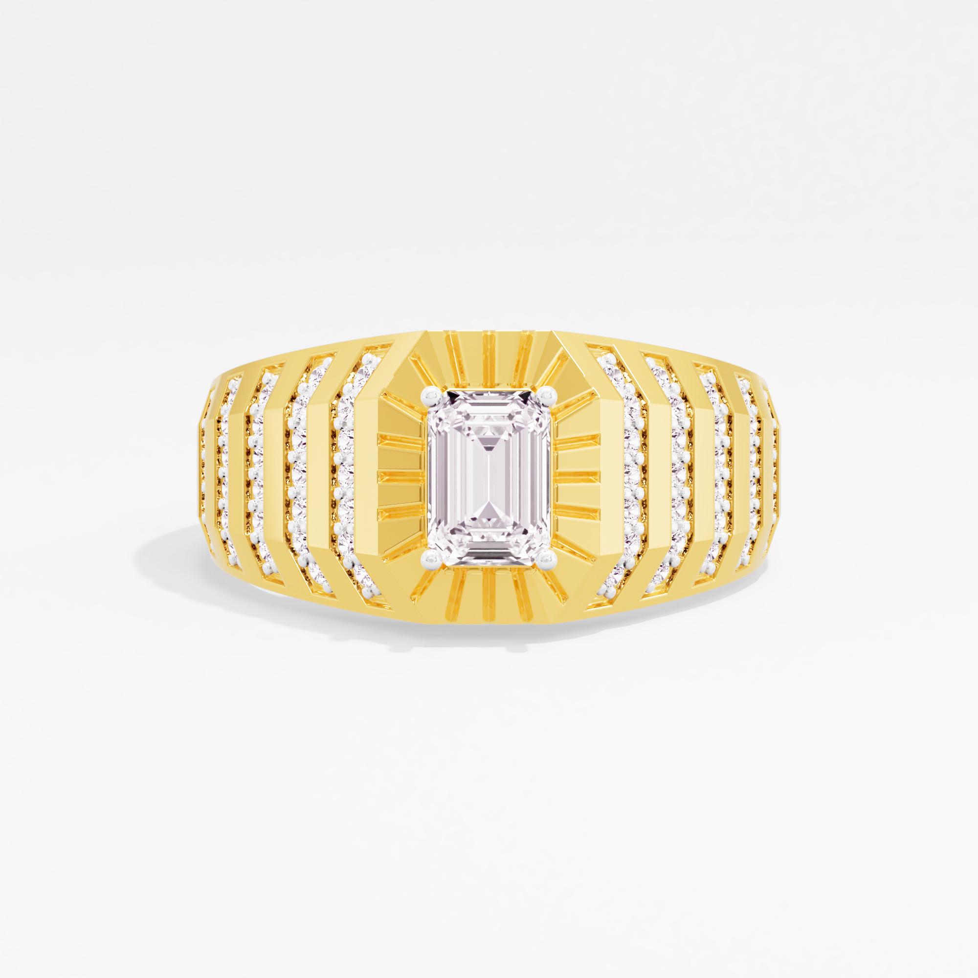 Imperial Forge Solitaire Mens Ring in 9KT Yellow Gold (Diamond Quality: FG-VVS VS)
