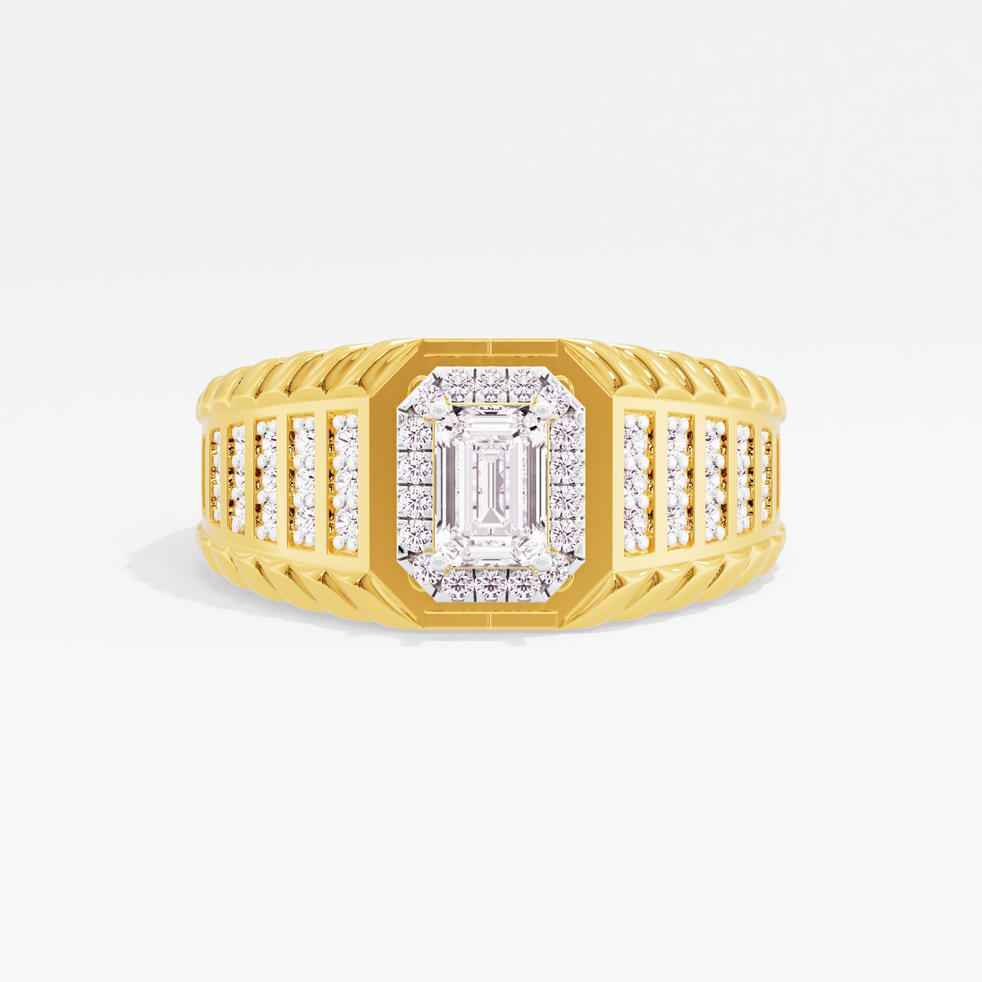 Mystic Iron Halo Mens Ring in 9KT Yellow Gold (Diamond Quality: FG-VVS VS)