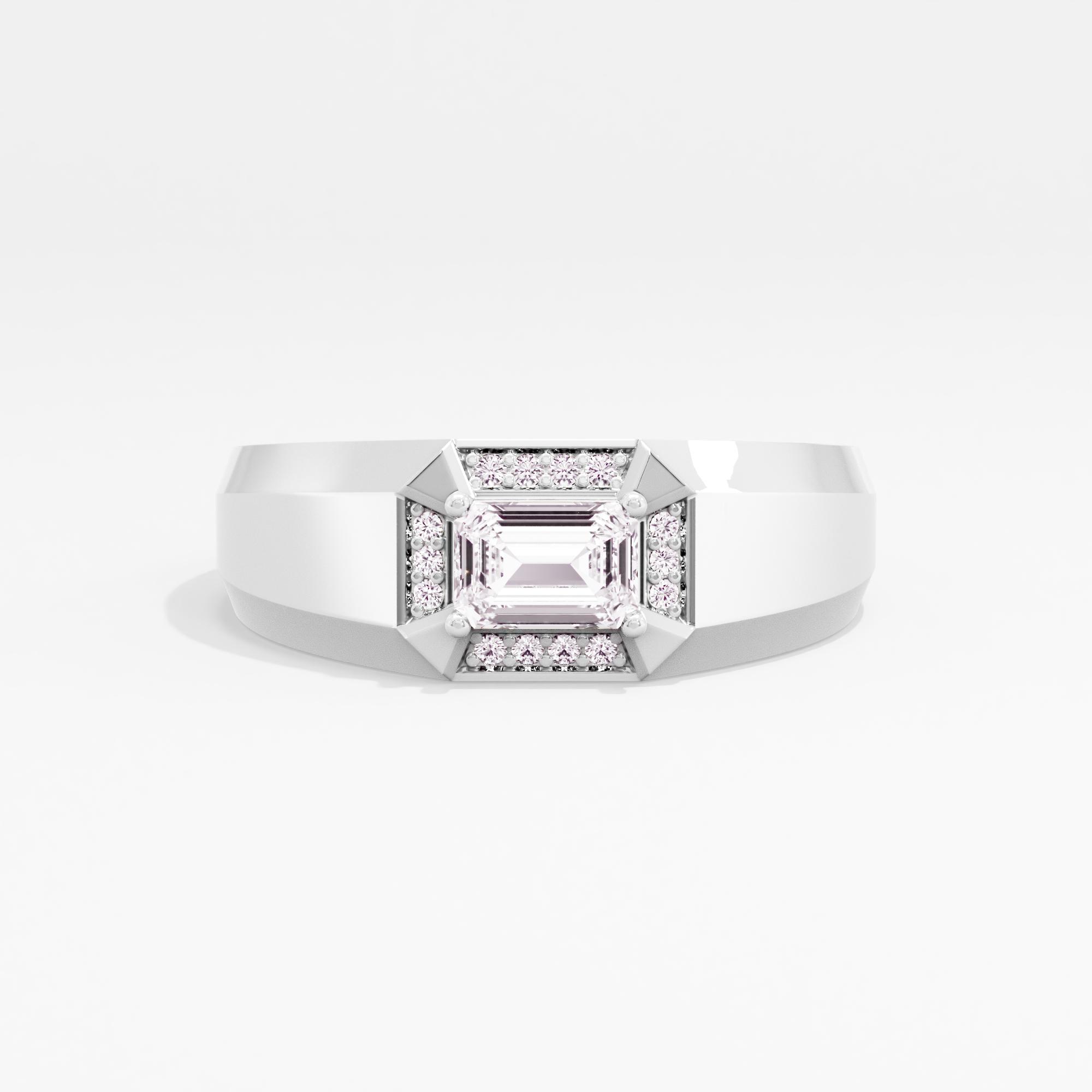 Ivory Legacy Solitaire Mens Ring in 14KT White Gold (Diamond Quality: FG-VVS VS)