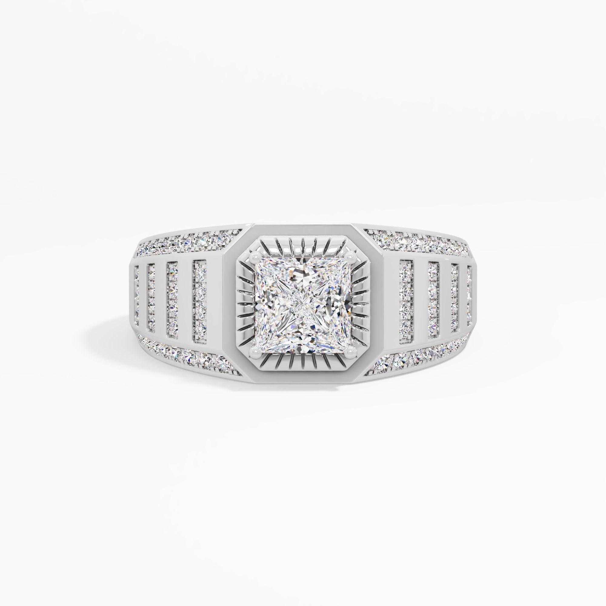 Powerframe Royale Diamond Ring in 14KT White Gold (Diamond Quality: FG-VVS VS)