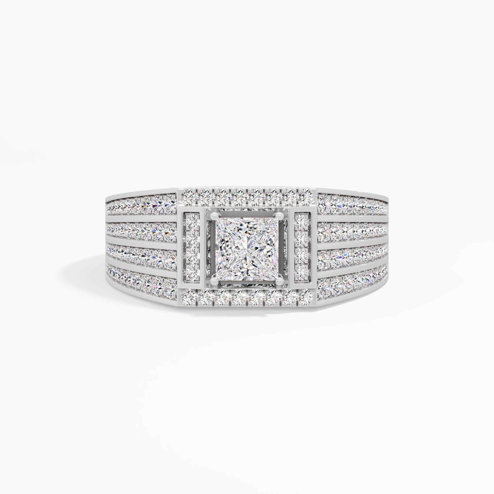 Quadra Brilliance Ring in 14KT White Gold (Diamond Quality: FG-VVS VS)