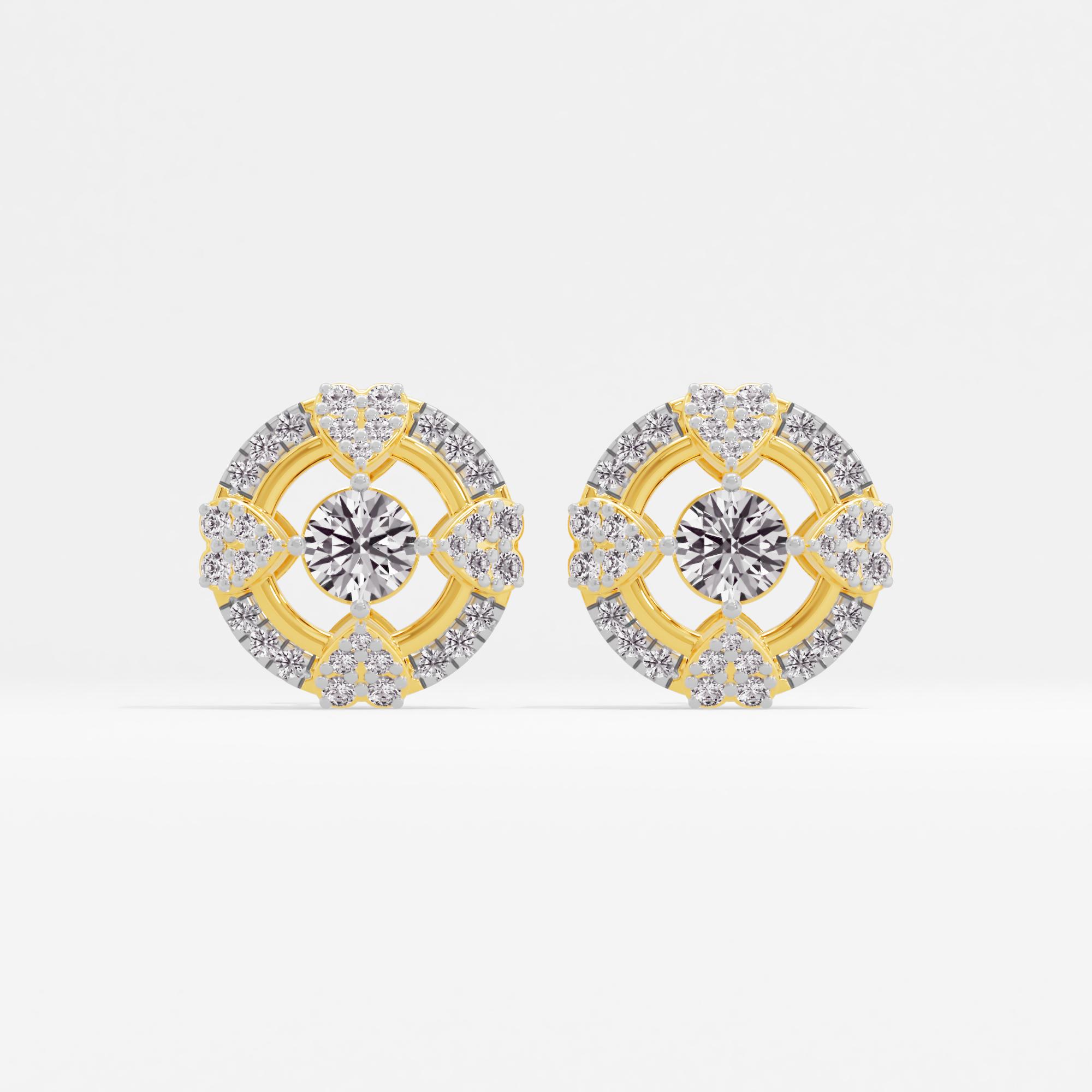 Corazon Brilliance Solitaire Stud Earrings in 9KT Yellow Gold (Diamond Quality: FG-VVS VS)