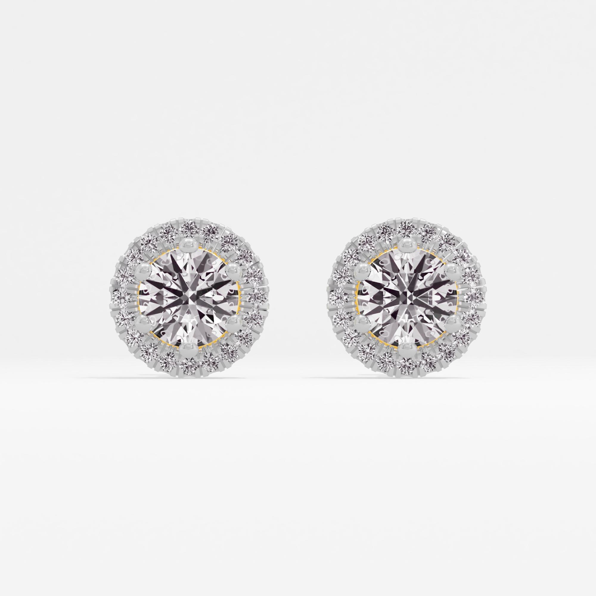 Regal Beauty Halo Stud Earrings in 9KT Yellow Gold (Diamond Quality: FG-VVS VS)