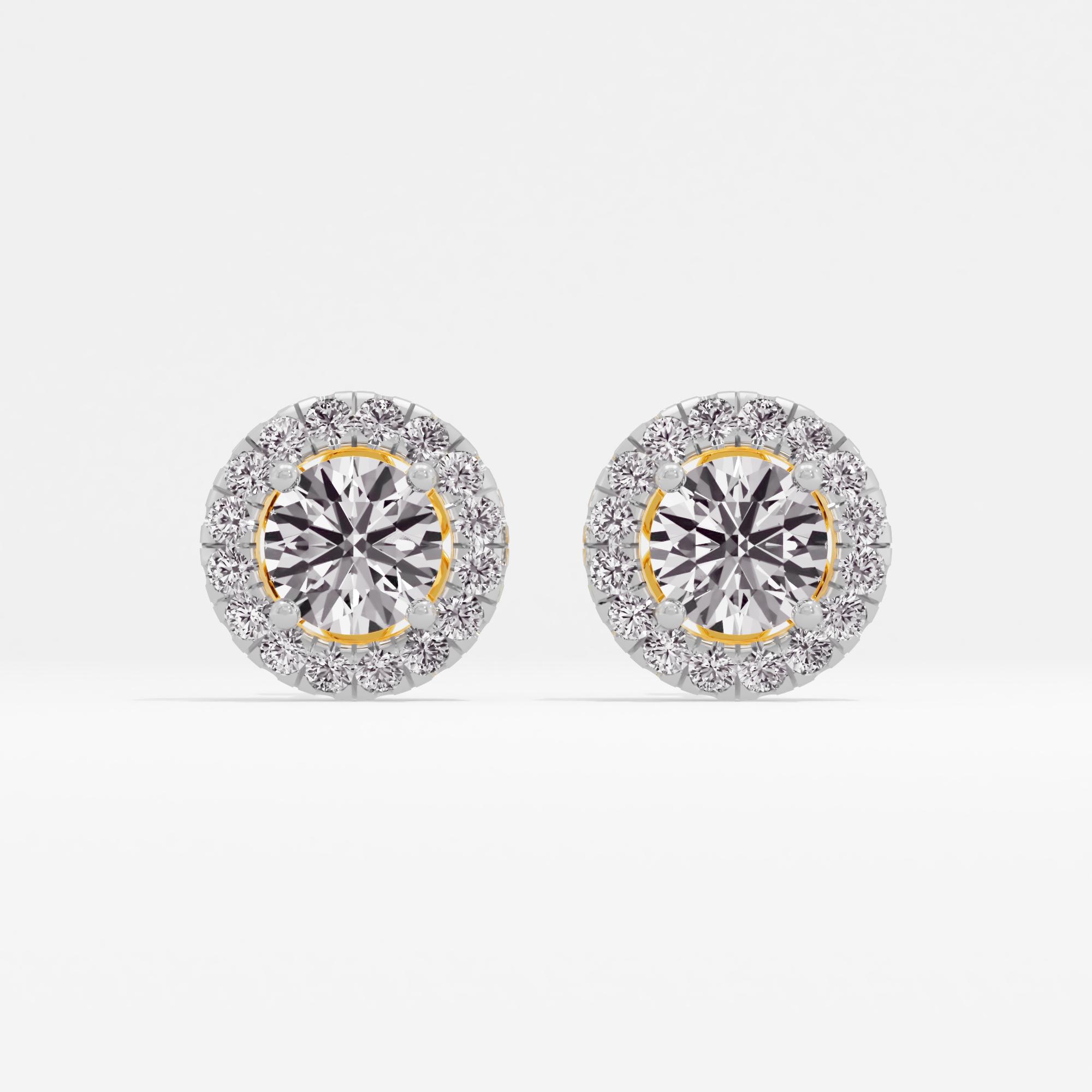 Luxe Dream Detachable Halo Stud Earrings in 9KT Yellow Gold (Diamond Quality: FG-VVS VS)