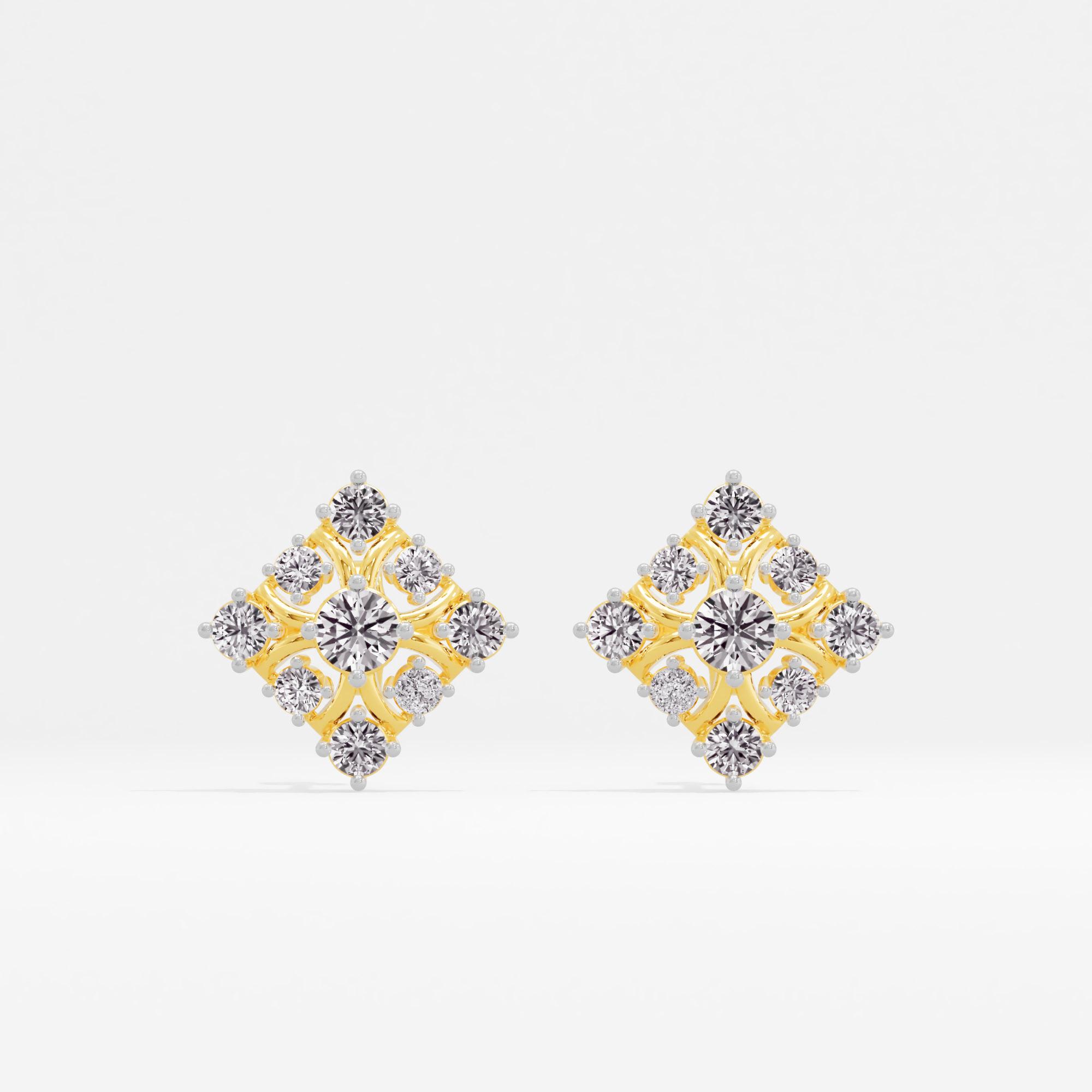 Celestial Wink Cluster Stud Earrings in 9KT Yellow Gold (Diamond Quality: FG-VVS VS)