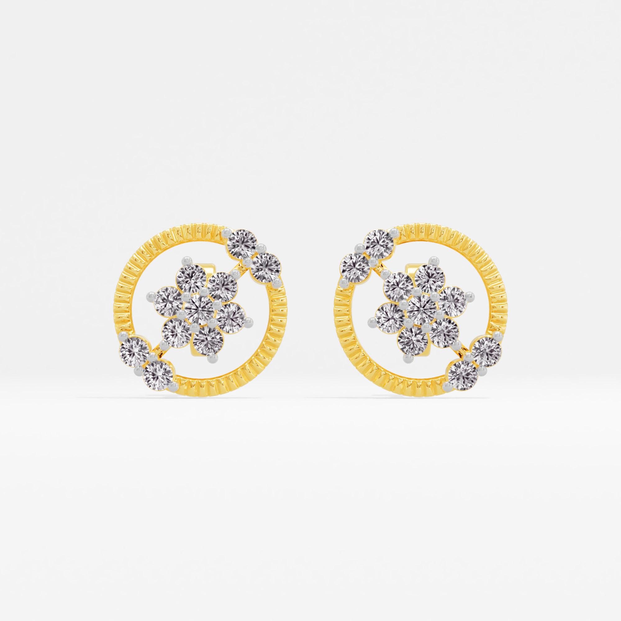Saturn Star Cluster Stud Earrings in 9KT Yellow Gold (Diamond Quality: FG-VVS VS)