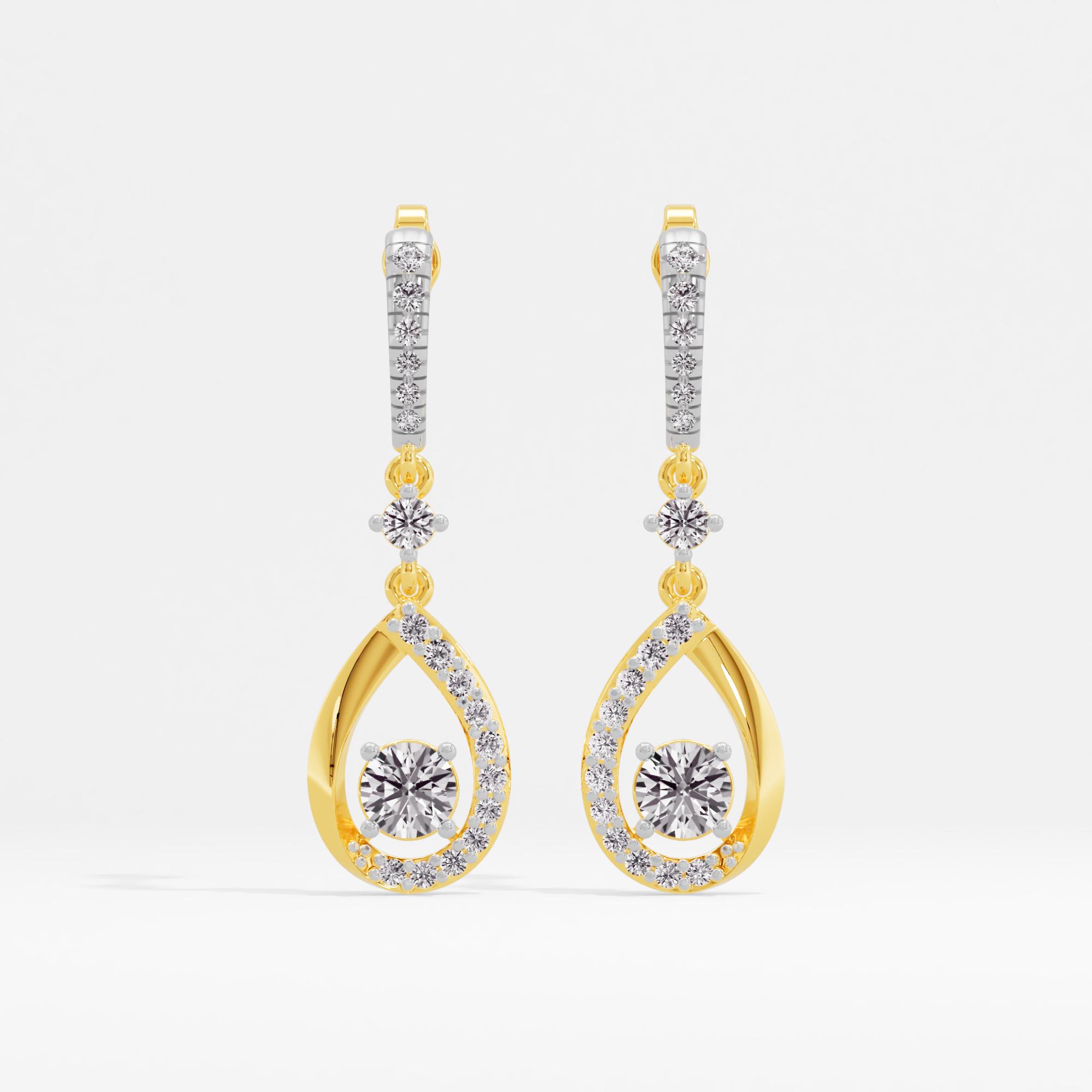 Anastasia Bell Solitaire Drop Earrings in 9KT Yellow Gold (Diamond Quality: FG-VVS VS)