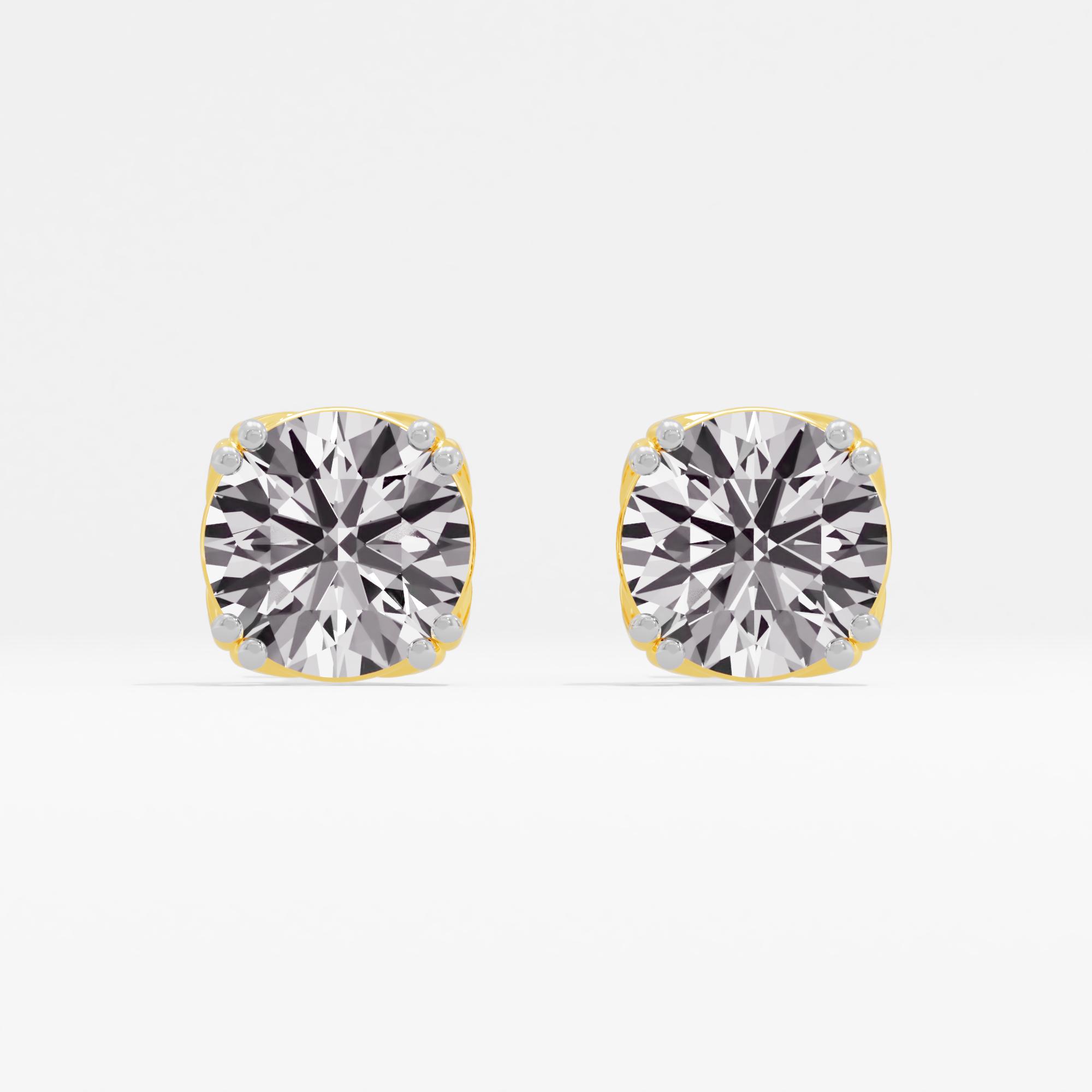 Eternal Rosy Solitaire Stud Earrings in 9KT Yellow Gold (Diamond Quality: FG-VVS VS)