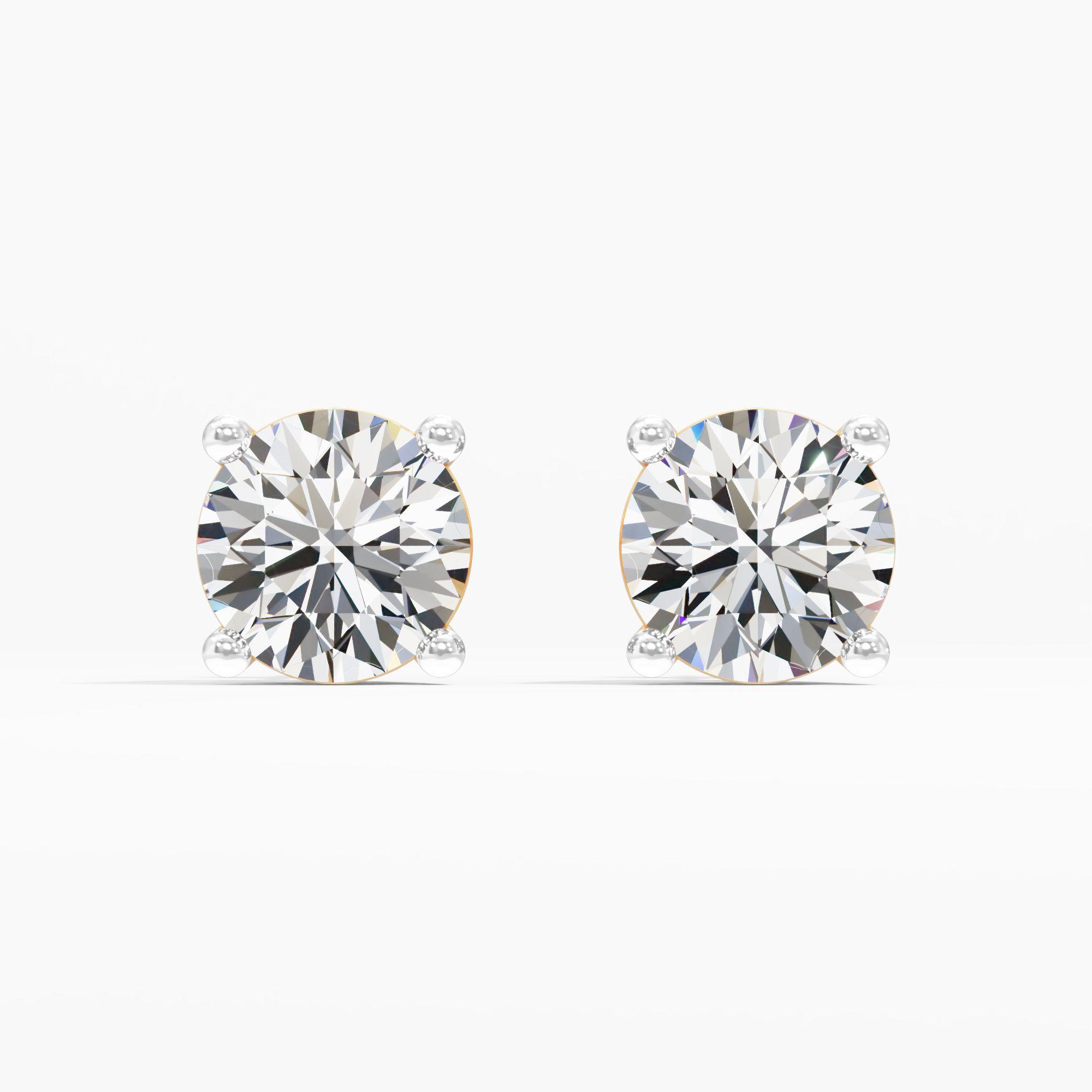 Lumiera Solitaire Stud Earrings in 9KT Yellow Gold (Diamond Quality: FG-VVS VS)