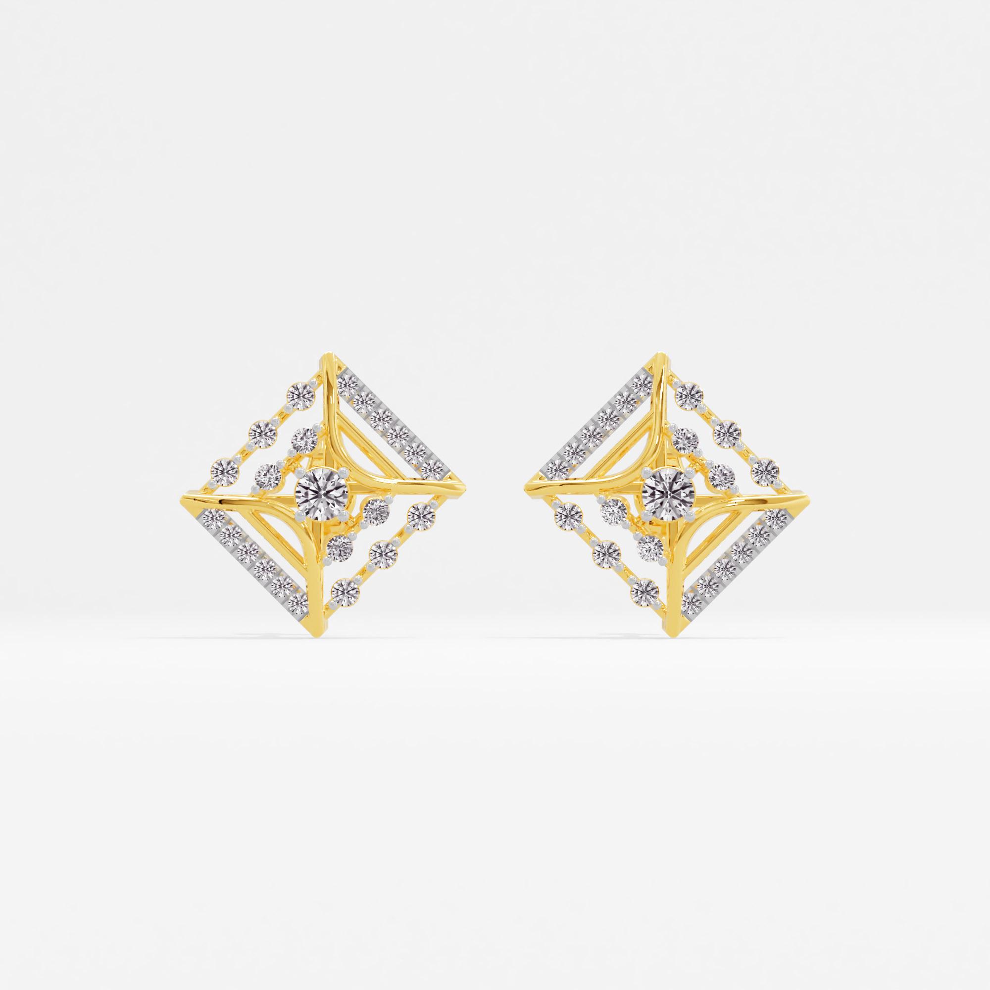 Starstrung Quad Solitaire Stud Earrings in 14KT Yellow Gold (Diamond Quality: EF-VVS VS)