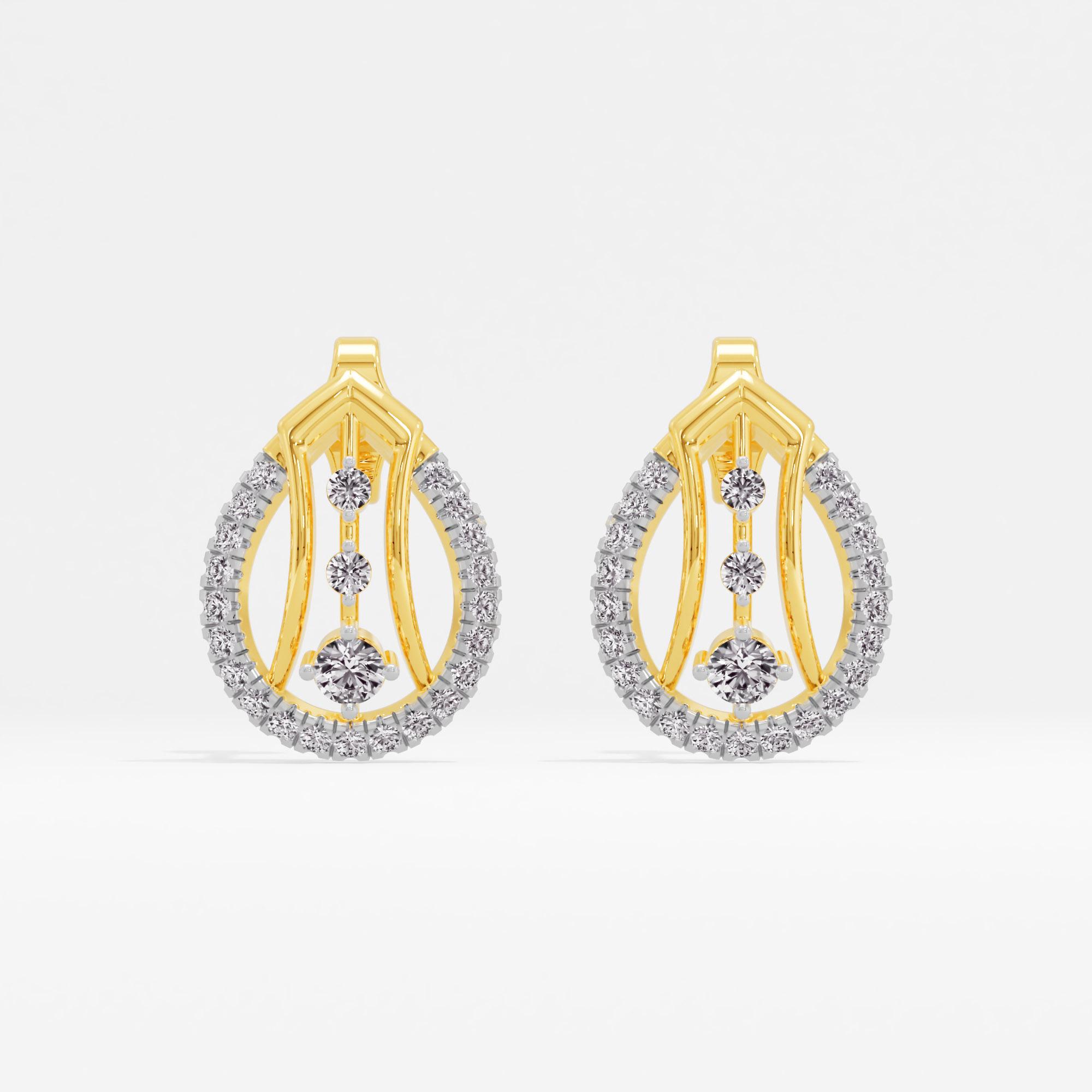 Starstrung Droplet Solitaire Stud Earrings in 9KT Yellow Gold (Diamond Quality: FG-VVS VS)