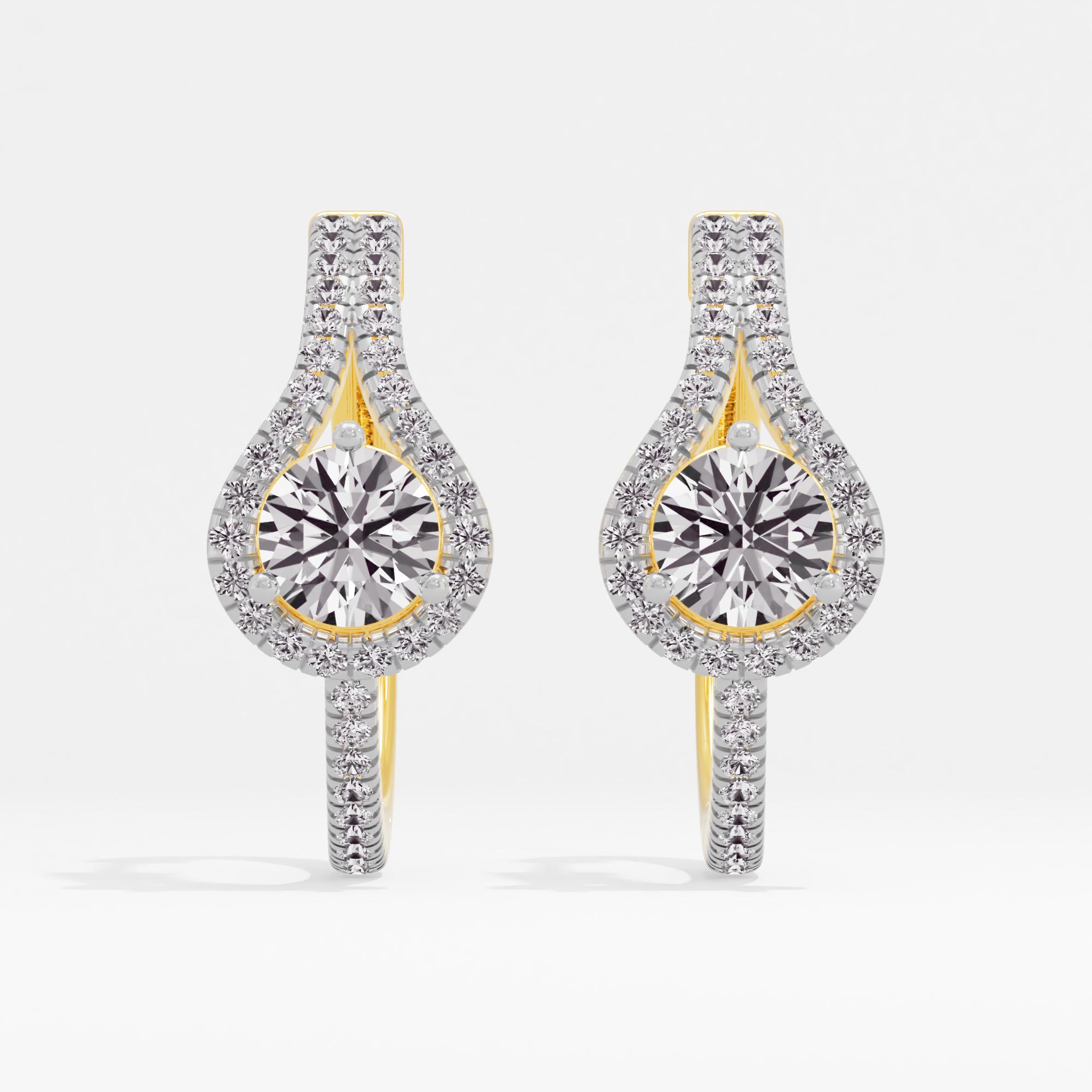 Serene Beauty Solitaire Hoop Earrings in 9KT Yellow Gold (Diamond Quality: FG-VVS VS)