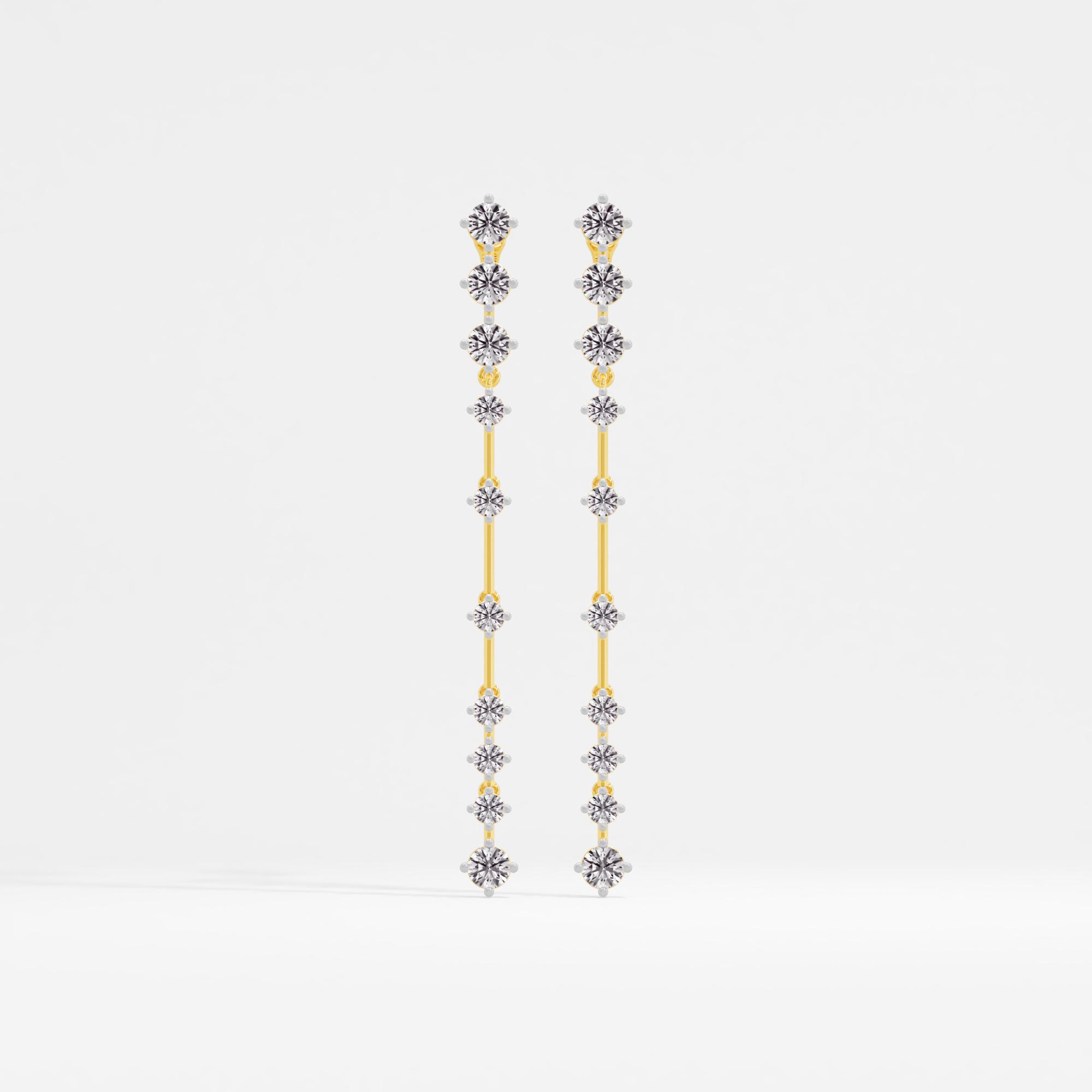 Glimmering Stars Tennis Dangler Earrings in 9KT Yellow Gold (Diamond Quality: FG-VVS VS)