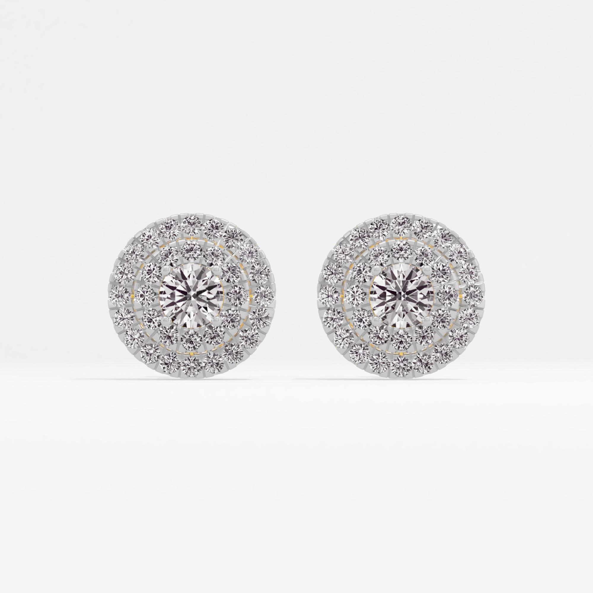 Bold Enchantment Halo Stud Earrings in 9KT Yellow Gold (Diamond Quality: FG-VVS VS)