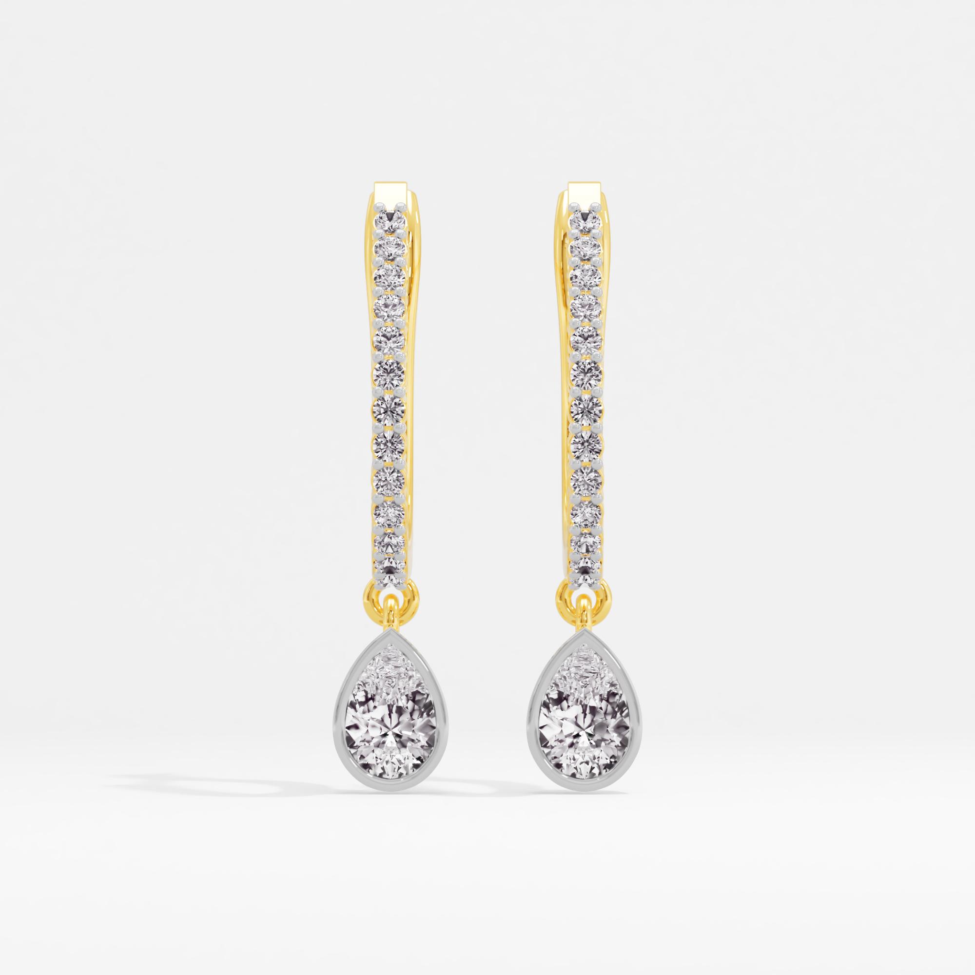 Round Radiance Solitaire Huggie Earrings in 9KT Yellow Gold (Diamond Quality: FG-VVS VS)