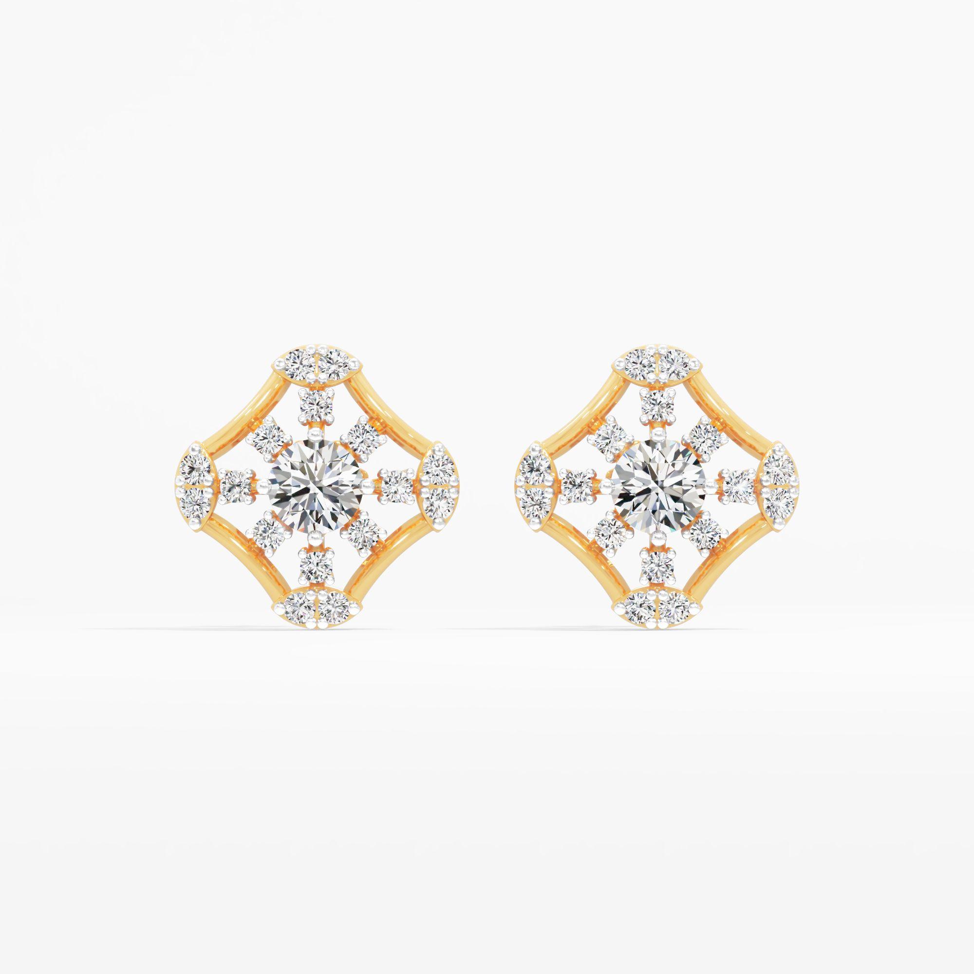 Sovereign Beauty Solitaire Stud Earrings in 9KT Yellow Gold (Diamond Quality: FG-VVS VS)