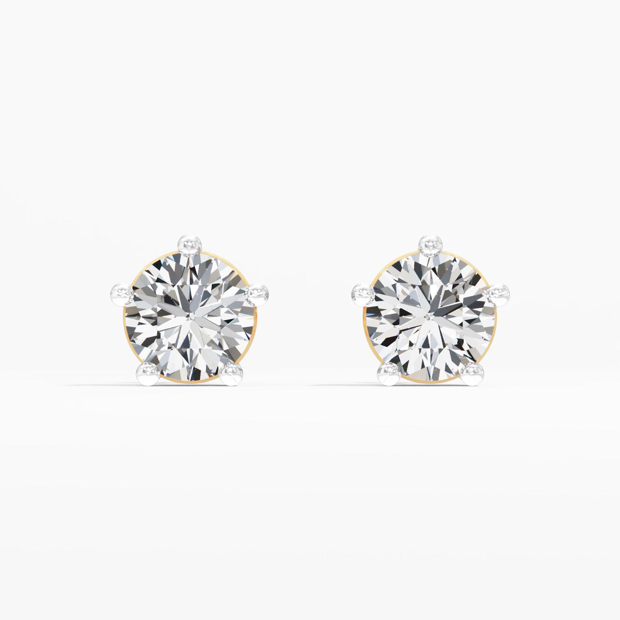 Astra Gleam Solitaire Studs in 9KT Yellow Gold (Diamond Quality: FG-VVS VS)