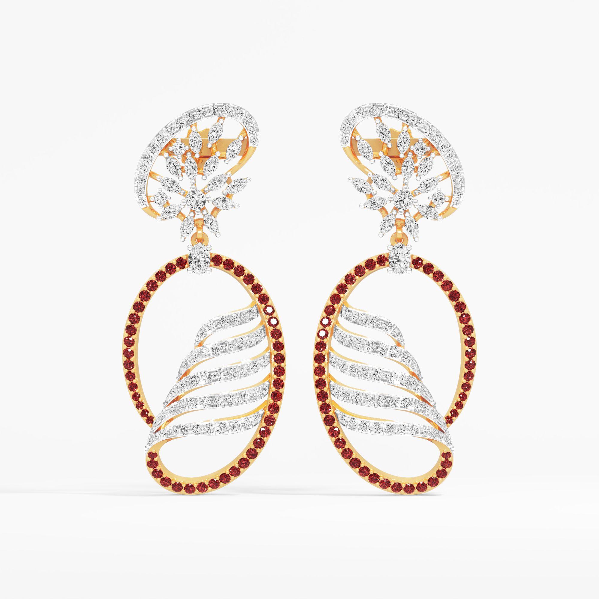 Wings of Desire Dangle Earrings in 9KT Yellow Gold (Diamond Quality: FG-VVS VS)