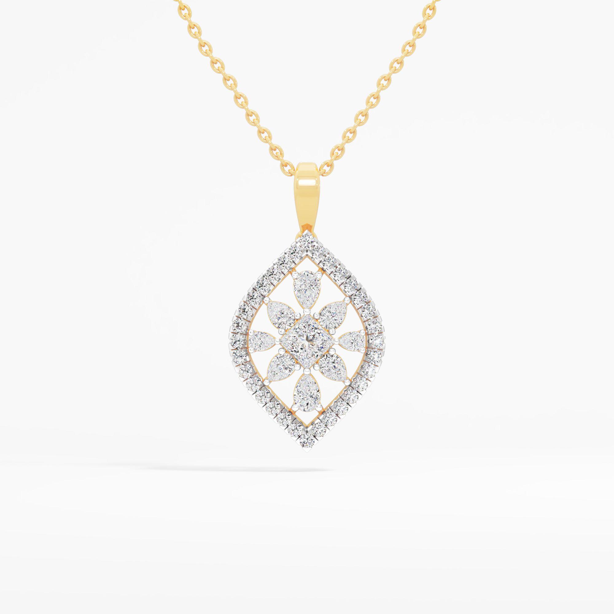Cosmic Glow Solitaire Pendant in 9KT Yellow Gold (Diamond Quality: FG-VVS VS)