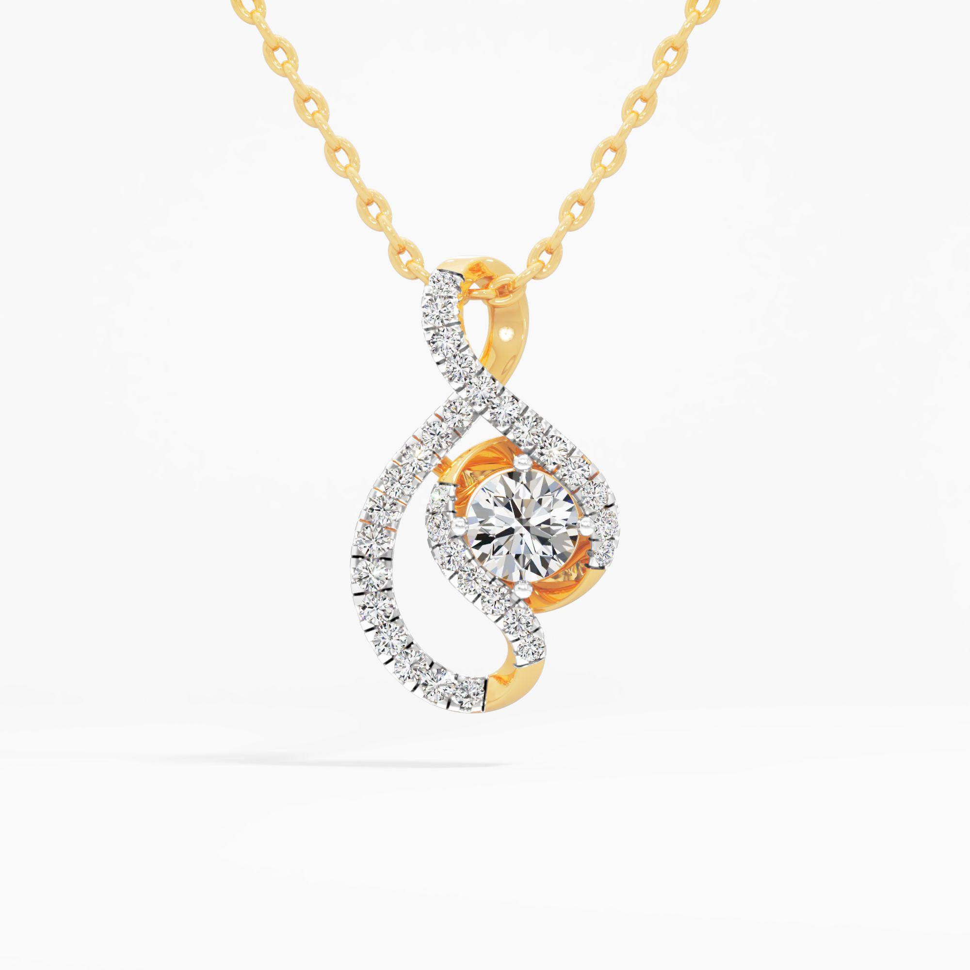 Infinity Swirl Diamond Pendant in 9KT Yellow Gold (Diamond Quality: FG-VVS VS)