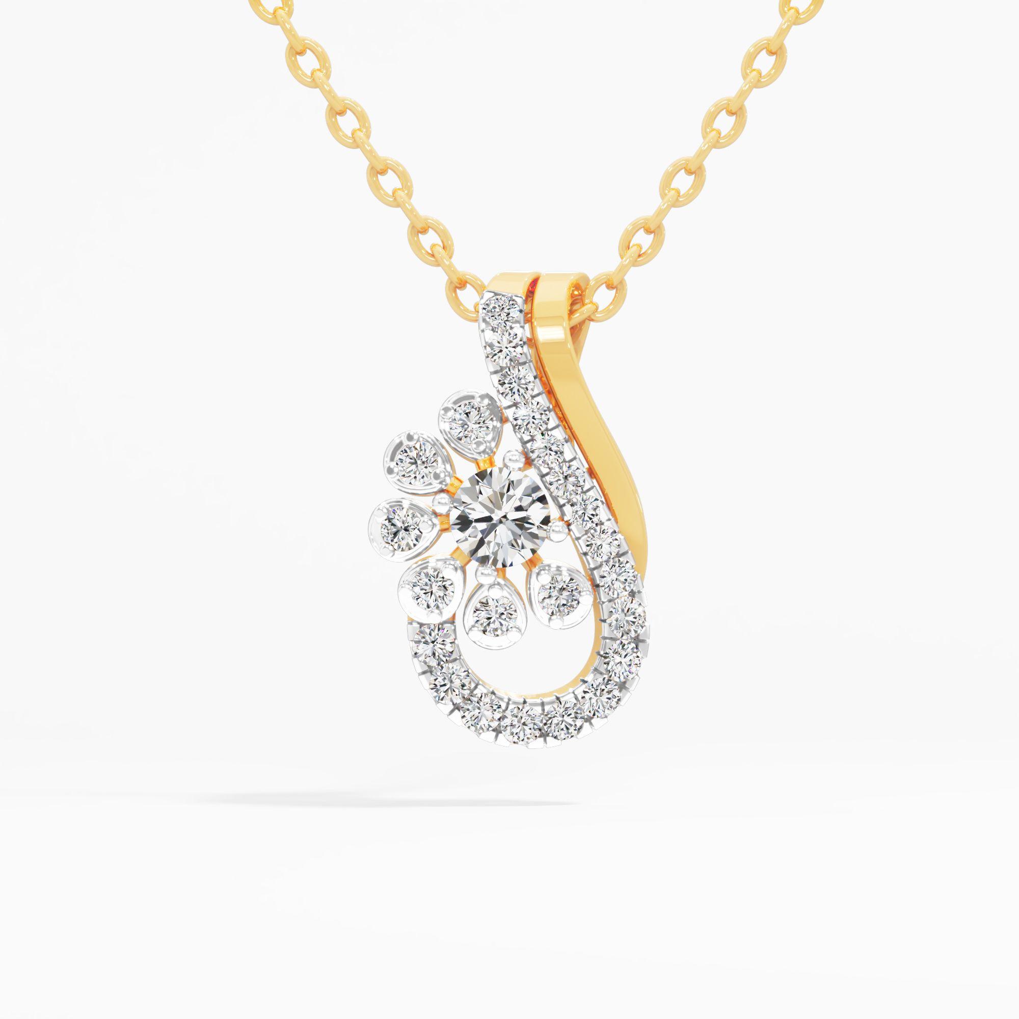 Seed of Brilliance Diamond Pendant in 9KT Yellow Gold (Diamond Quality: FG-VVS VS)