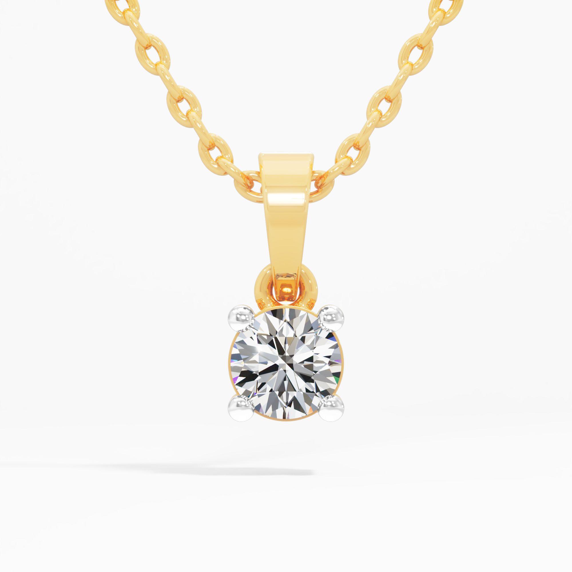 Eternal Glow Solitaire Pendant in 9KT Yellow Gold (Diamond Quality: FG-VVS VS)