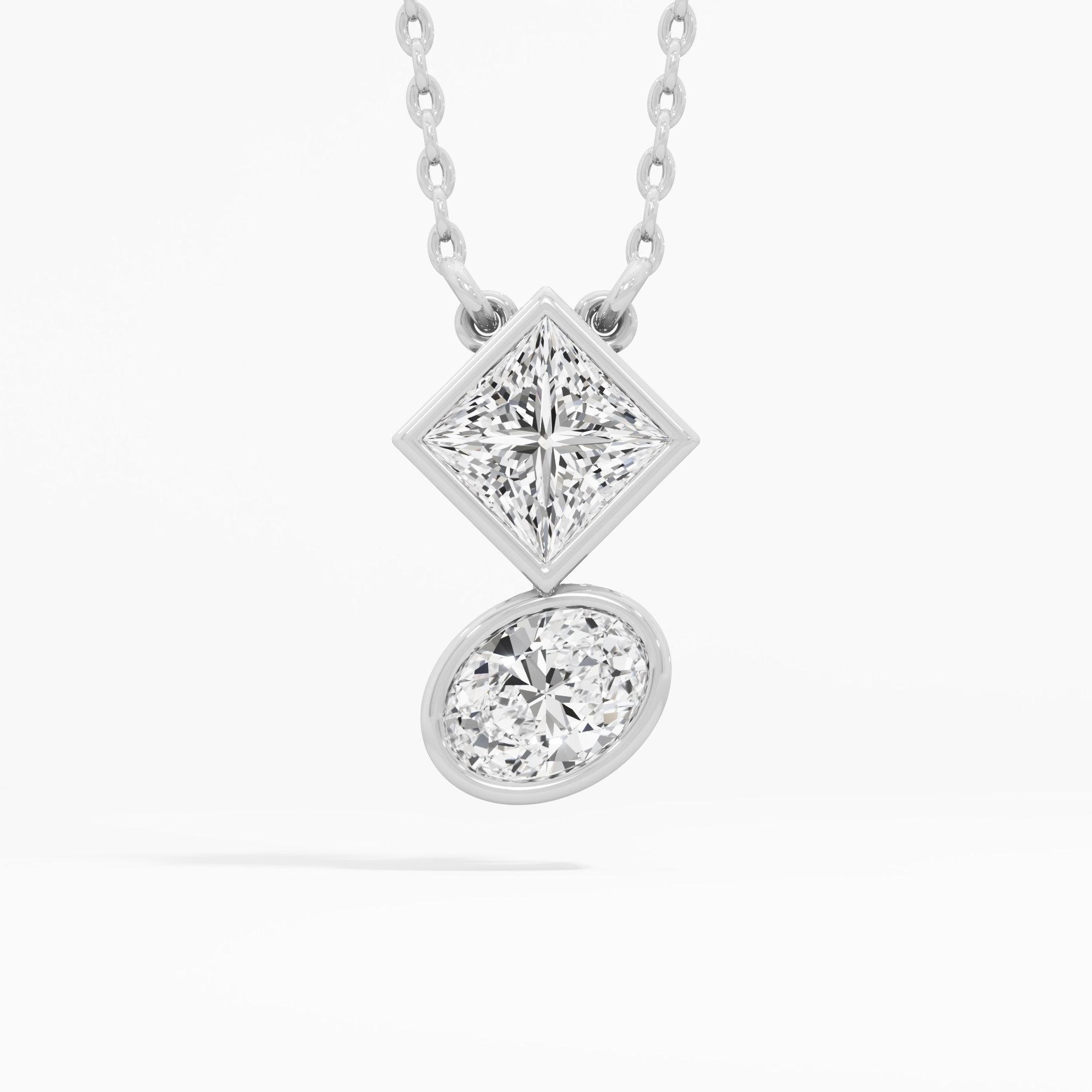 Geometric Sparkle Diamond Pendant in 18KT White Gold (Diamond Quality: FG-VVS VS)