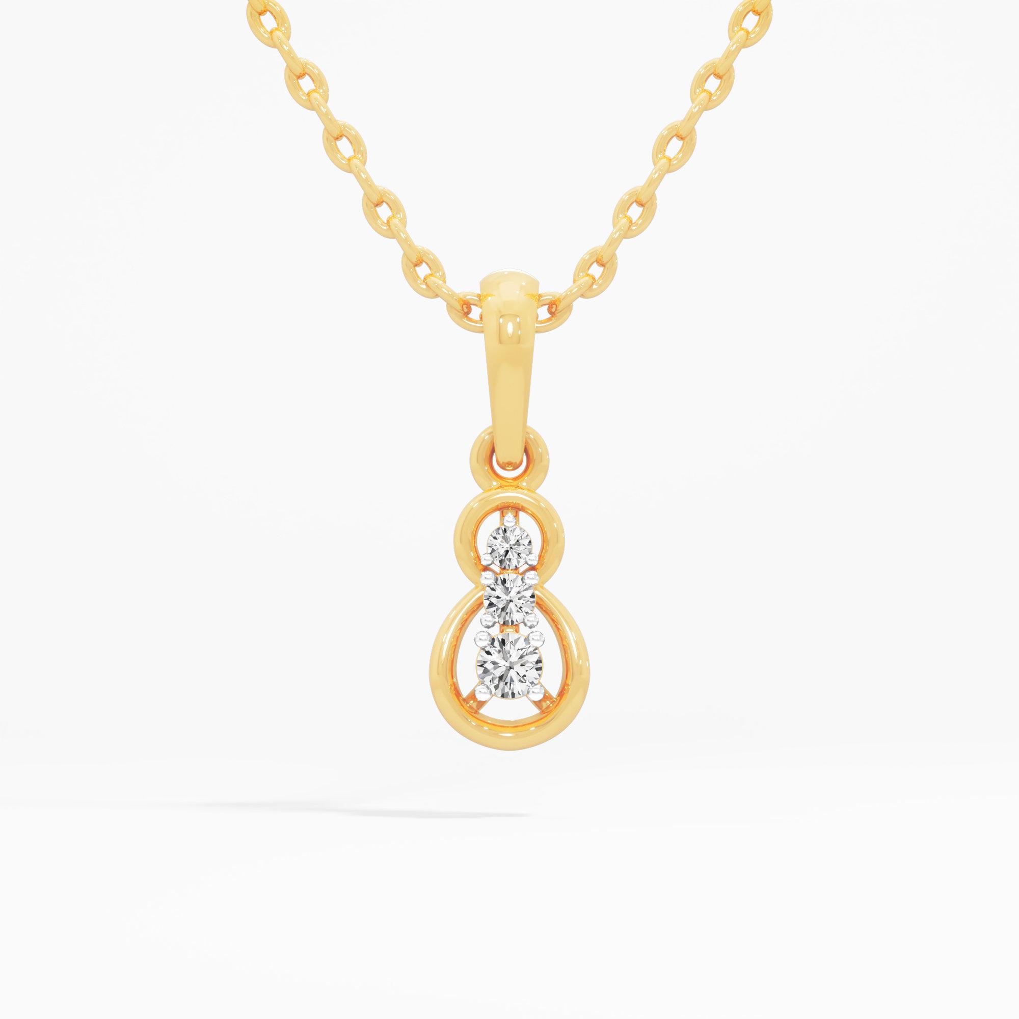 Infinity Trio Diamond Pendant in 9KT Yellow Gold (Diamond Quality:FG-VVS VS)