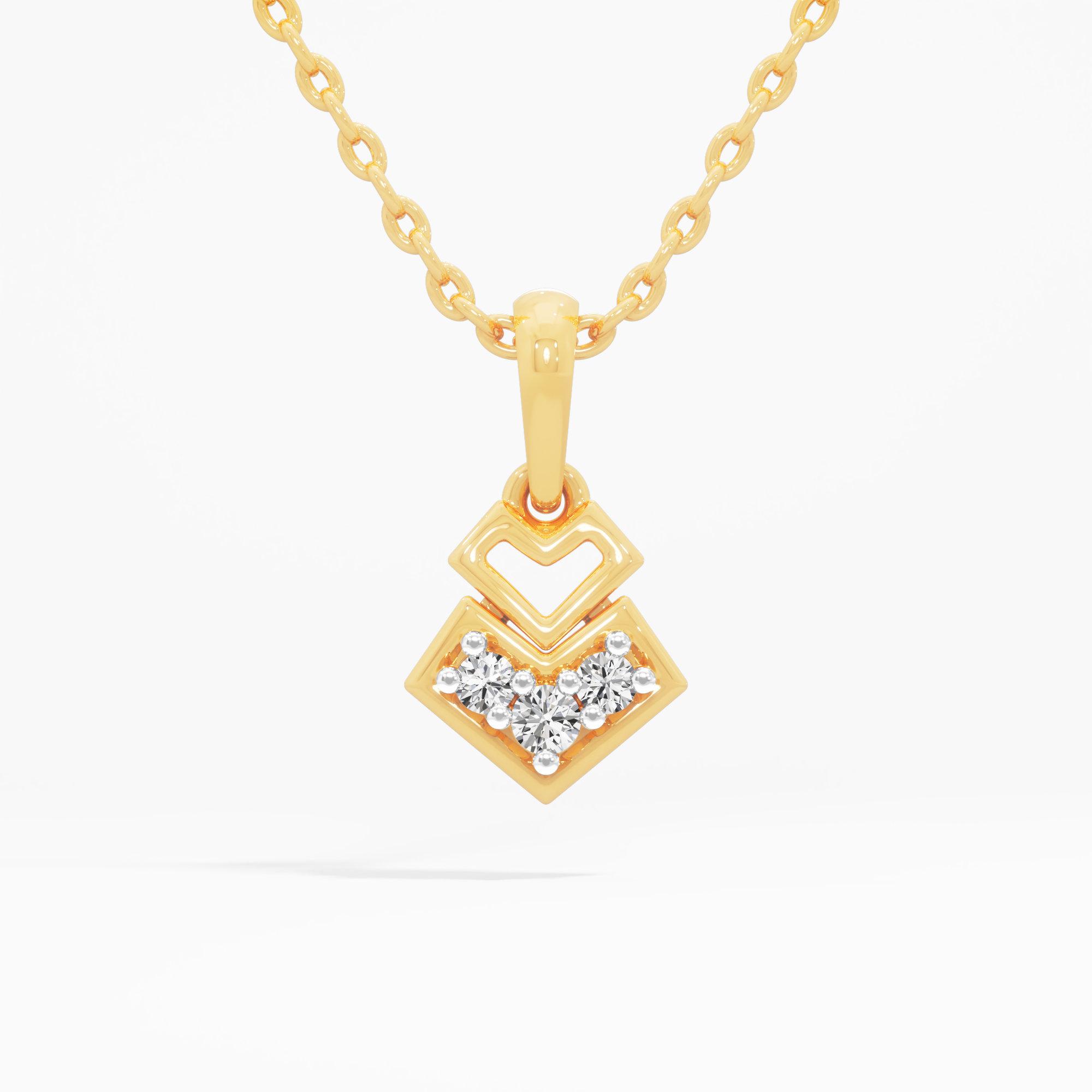 Kite Cluster Diamond Pendant in 9KT Yellow Gold (Diamond Quality:FG-VVS VS)