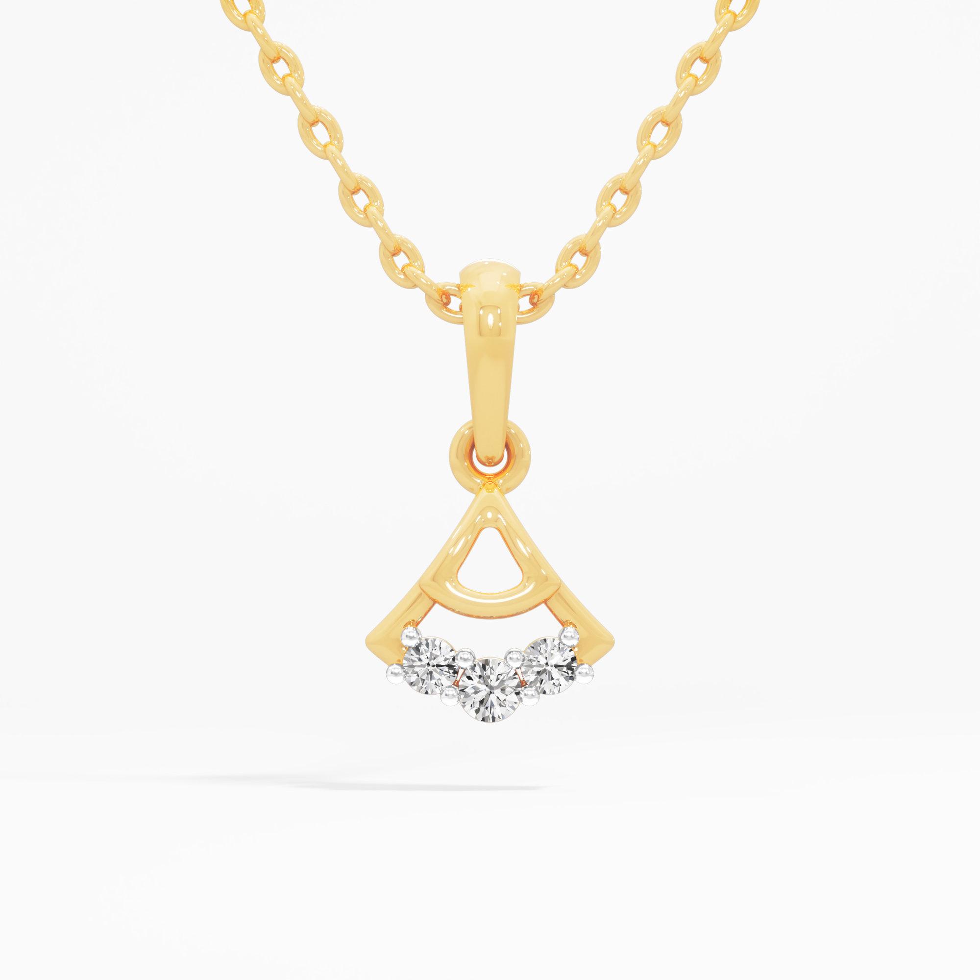Triad Muse Diamond Pendant in 9KT Yellow Gold (Diamond Quality:FG-VVS VS)