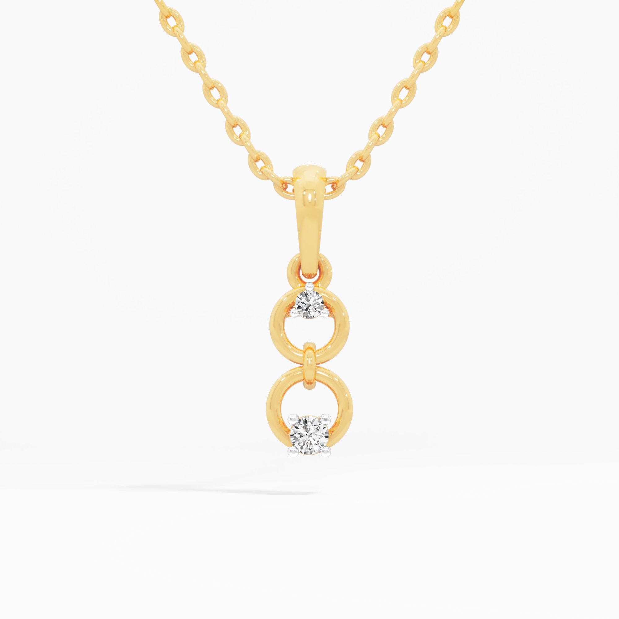 Linked Halo Diamond Pendant in 9KT Yellow Gold (Diamond Quality:FG-VVS VS)