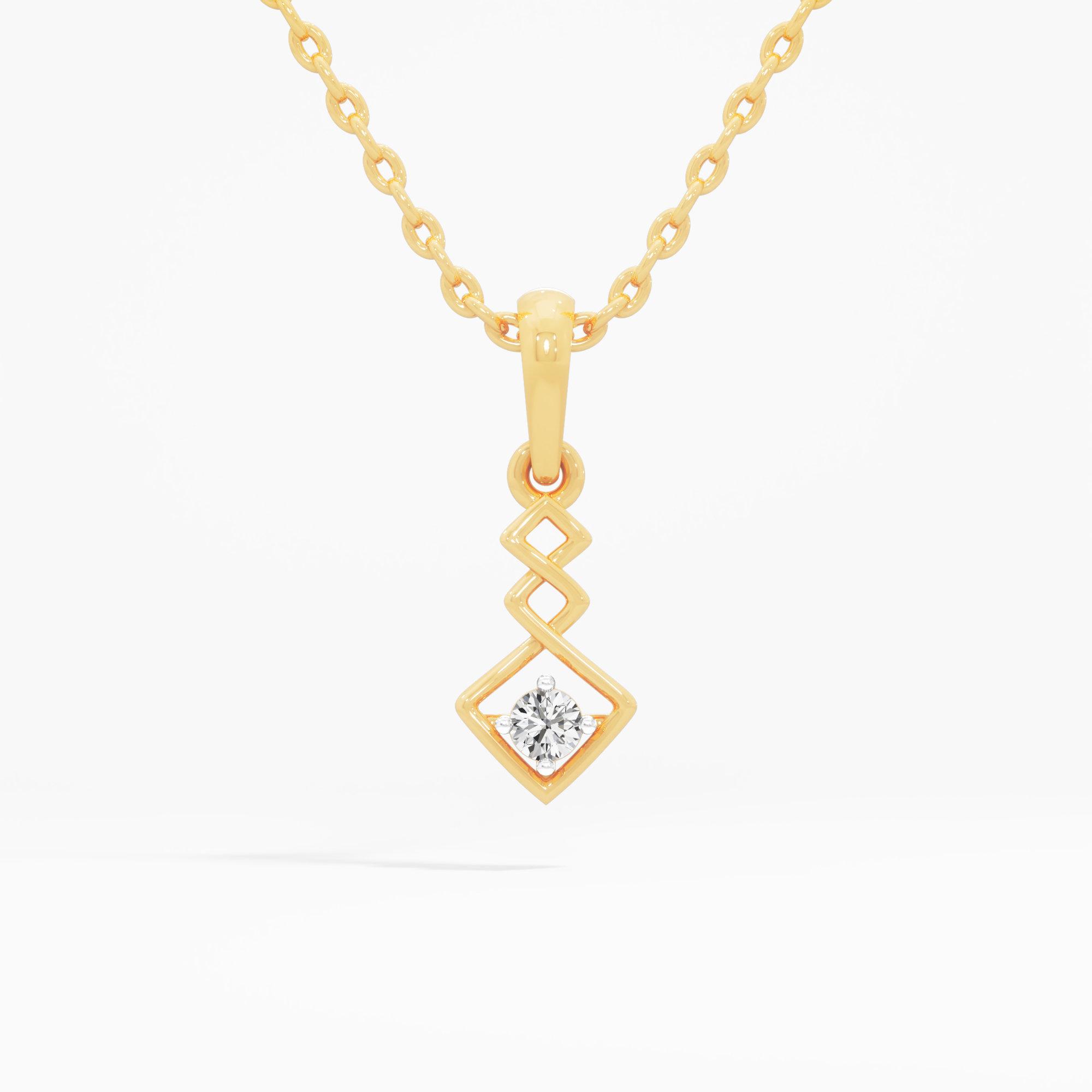 Chevron Trail Diamond Pendant in 9KT Yellow Gold (Diamond Quality:FG-VVS VS)