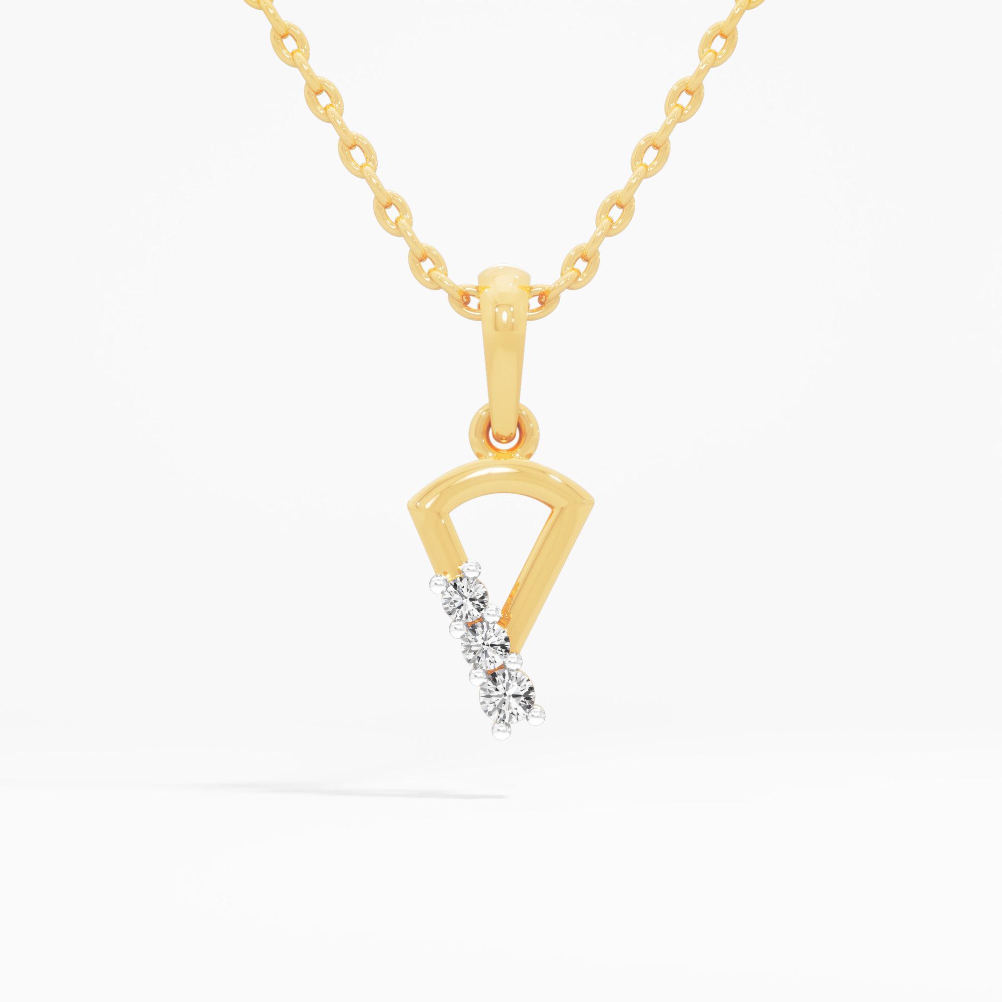 Comet Trail Diamond Pendant in 9KT Yellow Gold (Diamond Quality:FG-VVS VS)
