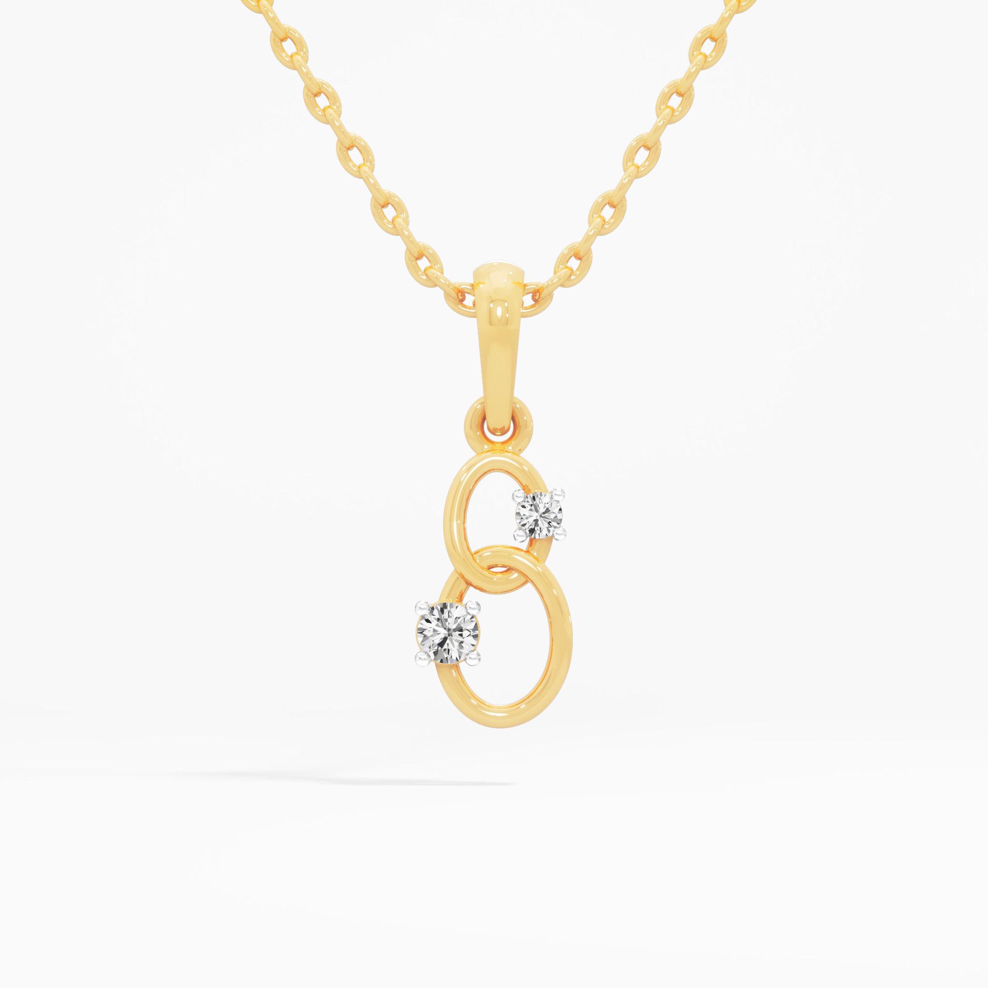 Interlace Link Diamond Pendants | Individual Pendant in 9KT Yellow Gold (Diamond Quality: FG-VVS VS)