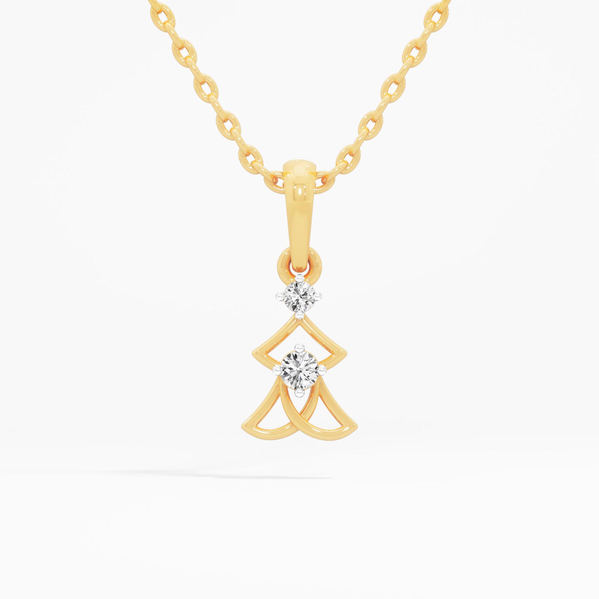 Layered Arrow Diamond Pendant in 9KT Yellow Gold (Diamond Quality:FG-VVS VS)