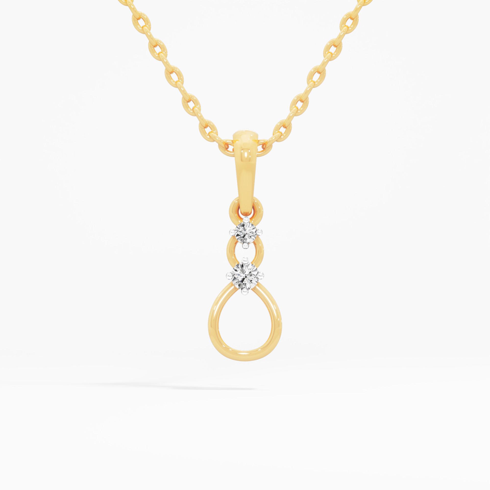 Infinity Loop Diamond Pendant in 9KT Yellow Gold (Diamond Quality:FG-VVS VS)