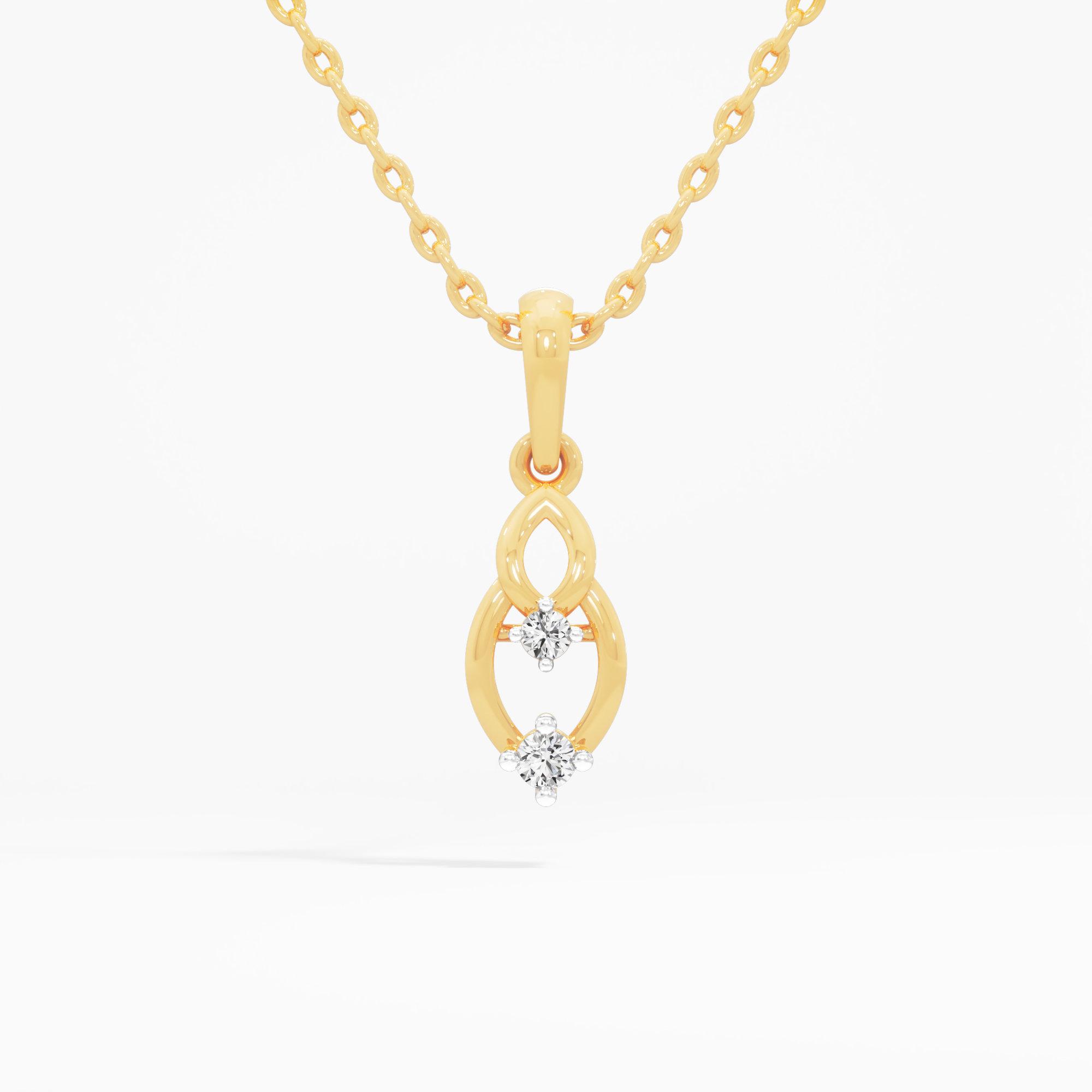 Willow Link Diamond Pendant in 9KT Yellow Gold (Diamond Quality:FG-VVS VS)