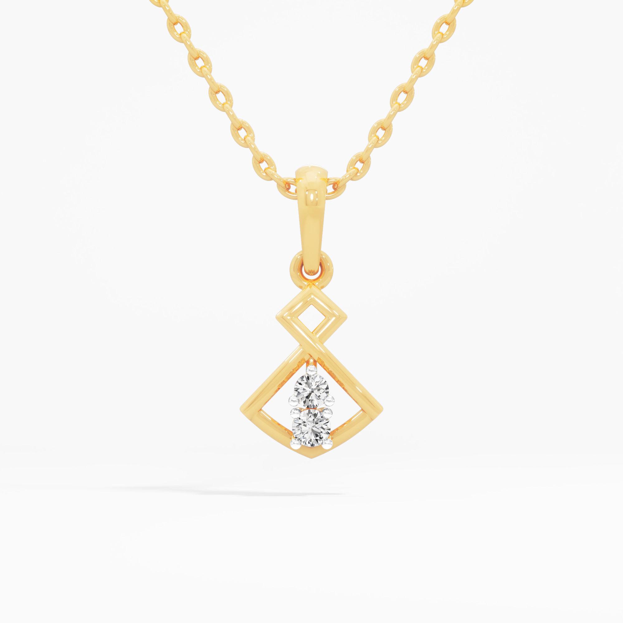 Woven Muse Diamond Pendant in 9KT Yellow Gold (Diamond Quality:FG-VVS VS)