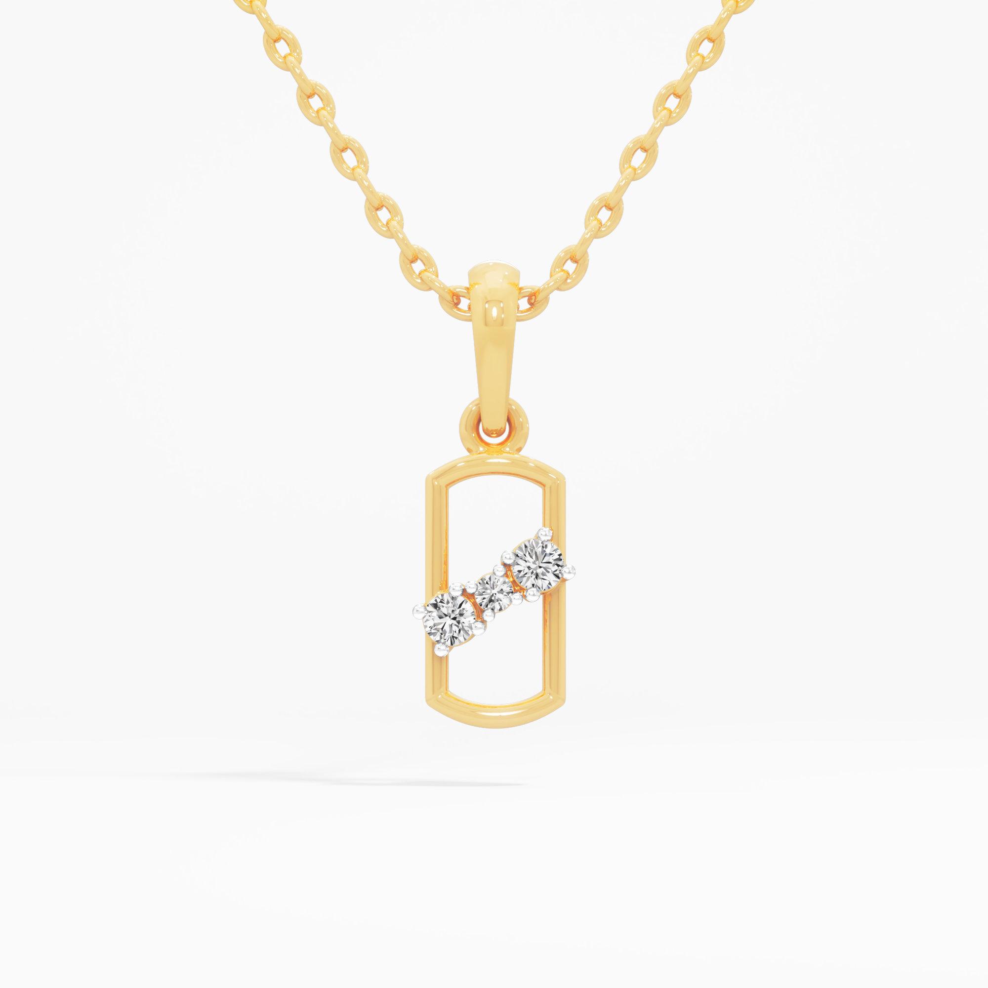 Sleek Trio Diamond Pendants | Individual Pendant in 9KT Yellow Gold (Diamond Quality: FG-VVS VS)