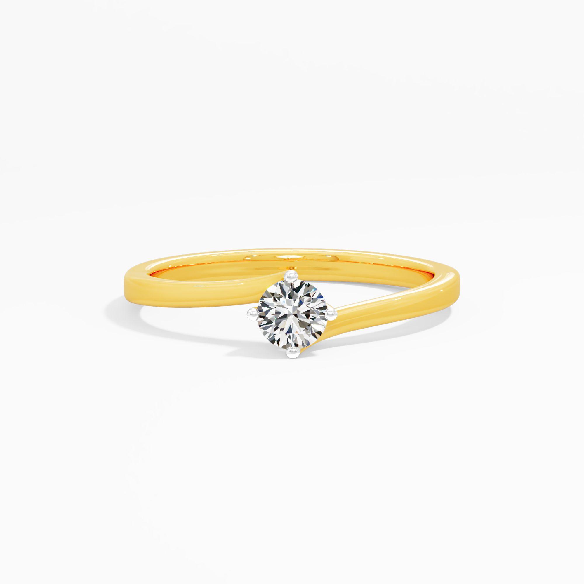 The Pure Solitaire Diamond Ring in 9KT Yellow Gold (Diamond Quality: FG-VVS VS)