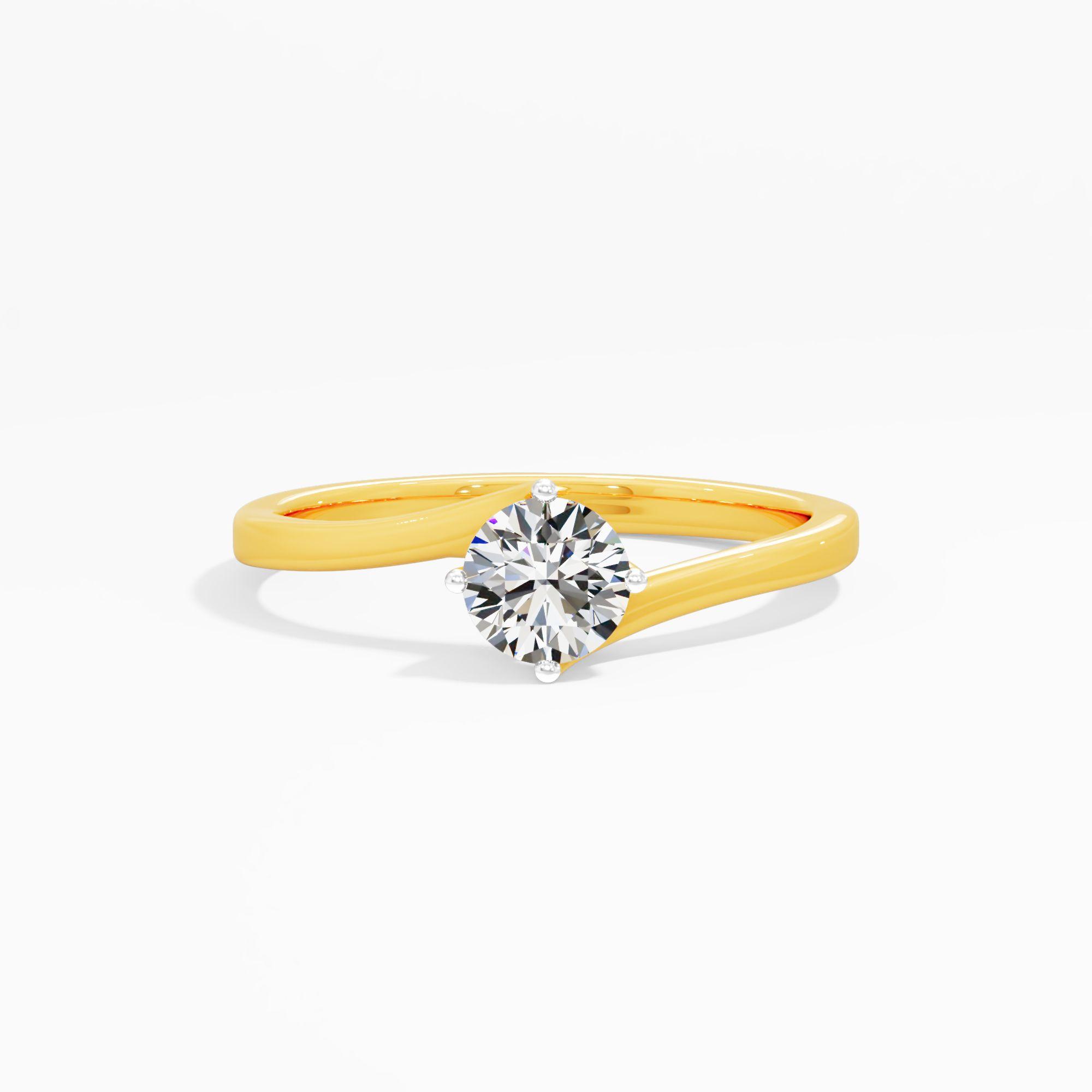 Pure Harmony Solitaire Ring in 9KT Yellow Gold (Diamond Quality: FG-VVS VS)