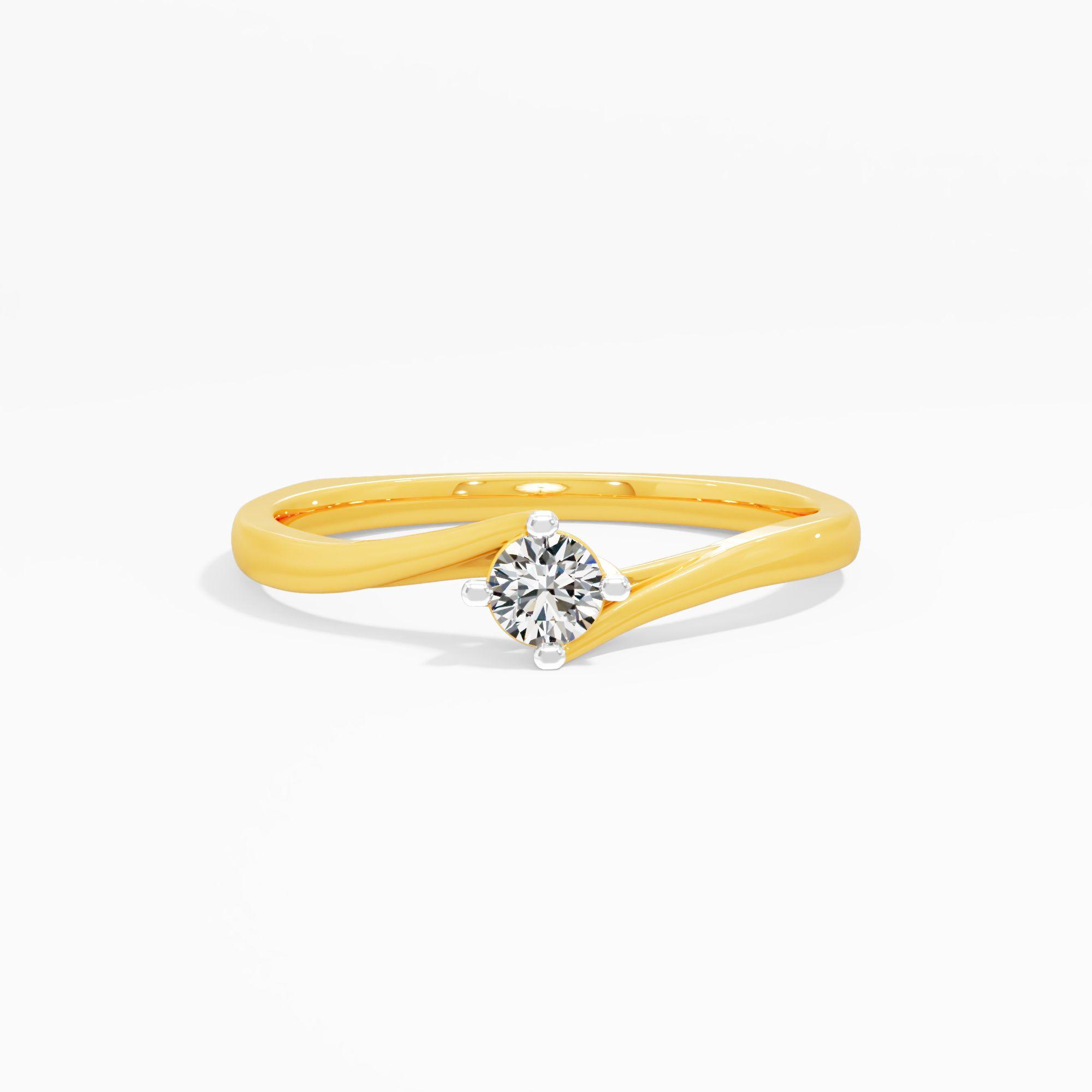 Whisper Twist Solitaire Ring in 9KT Yellow Gold (Diamond Quality: FG-VVS VS)