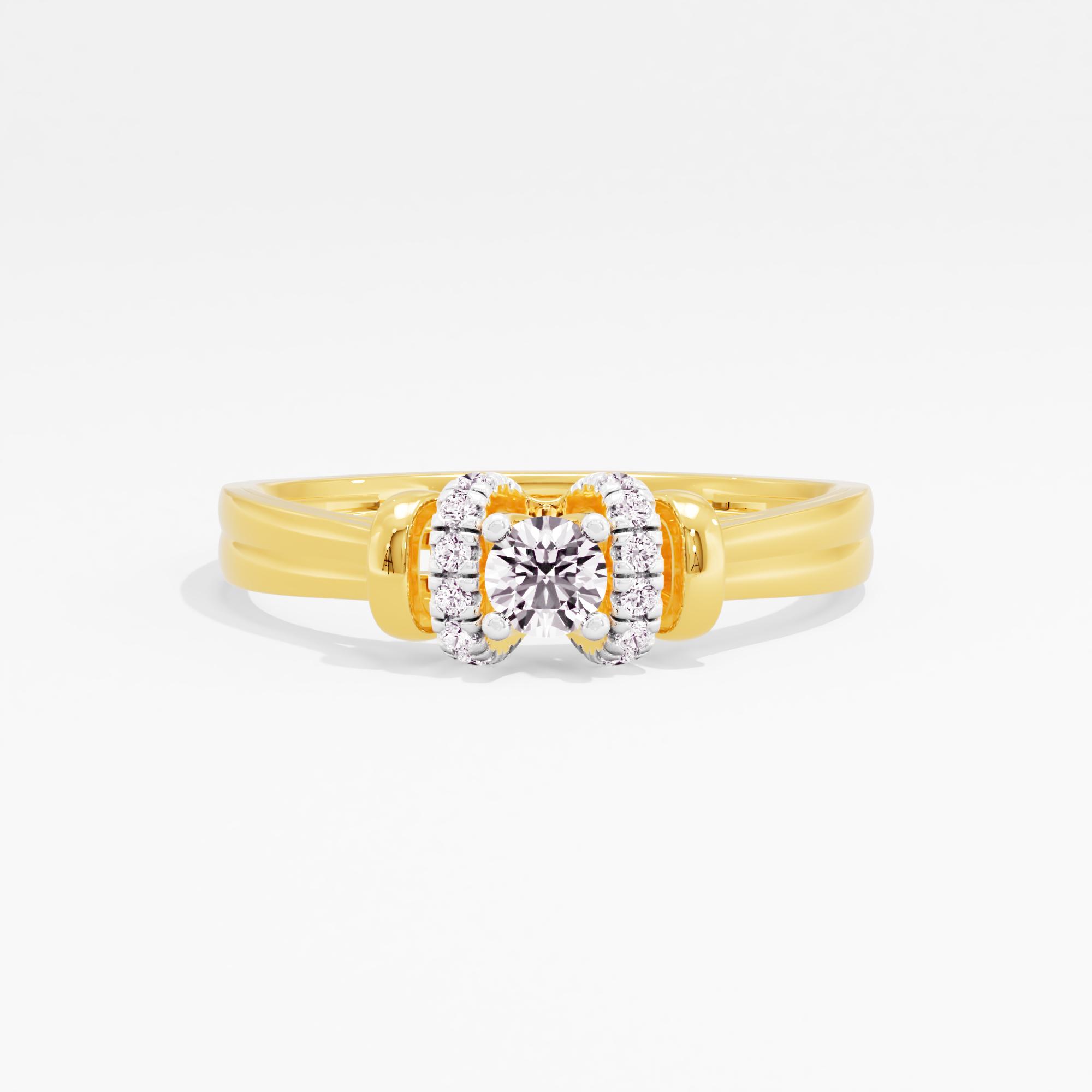 Shining Vow Solitaire Ring in 9KT Yellow Gold (Diamond Quality: FG-VVS VS)