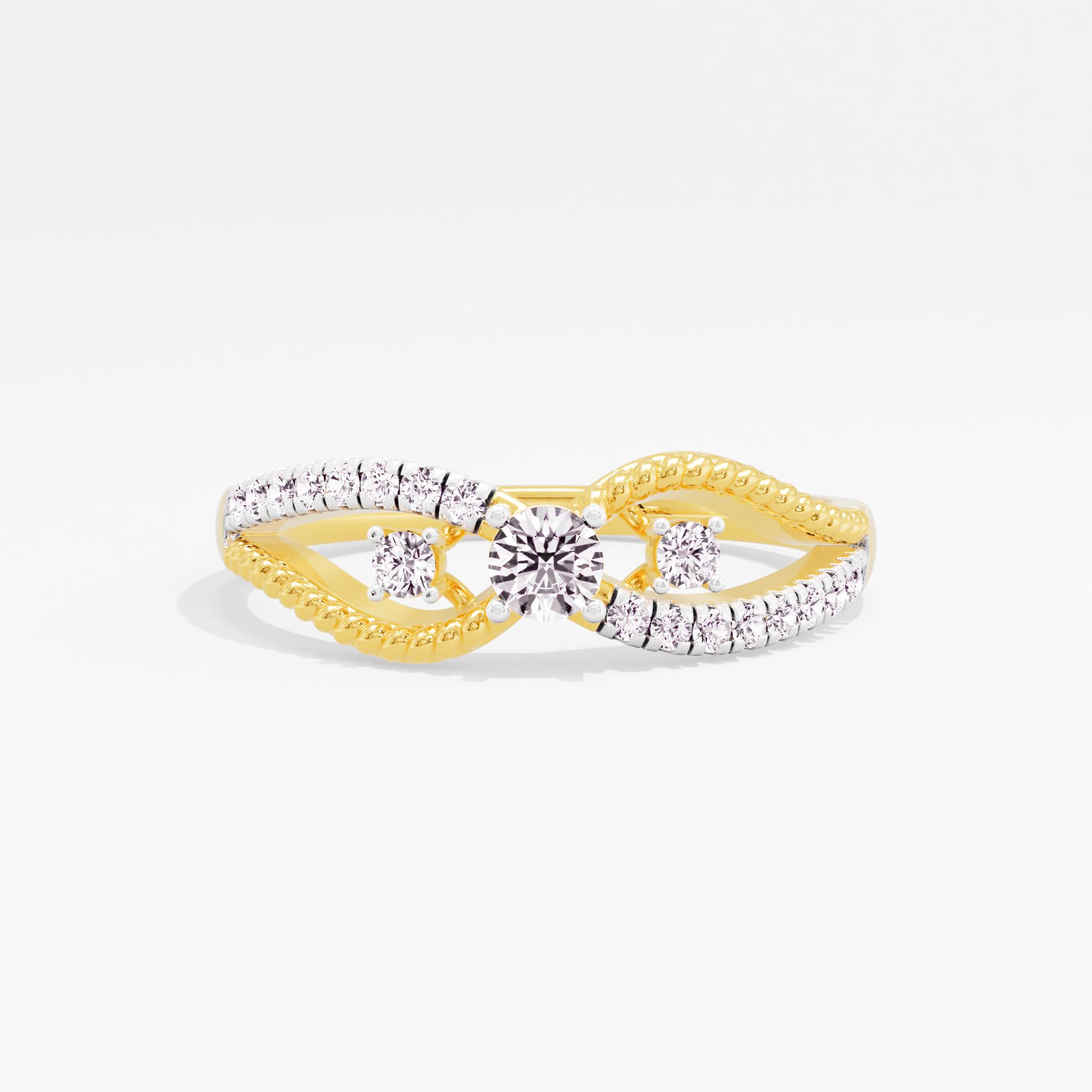Demure Essence Solitaire Ring in 9KT Yellow Gold (Diamond Quality: FG-VVS VS)
