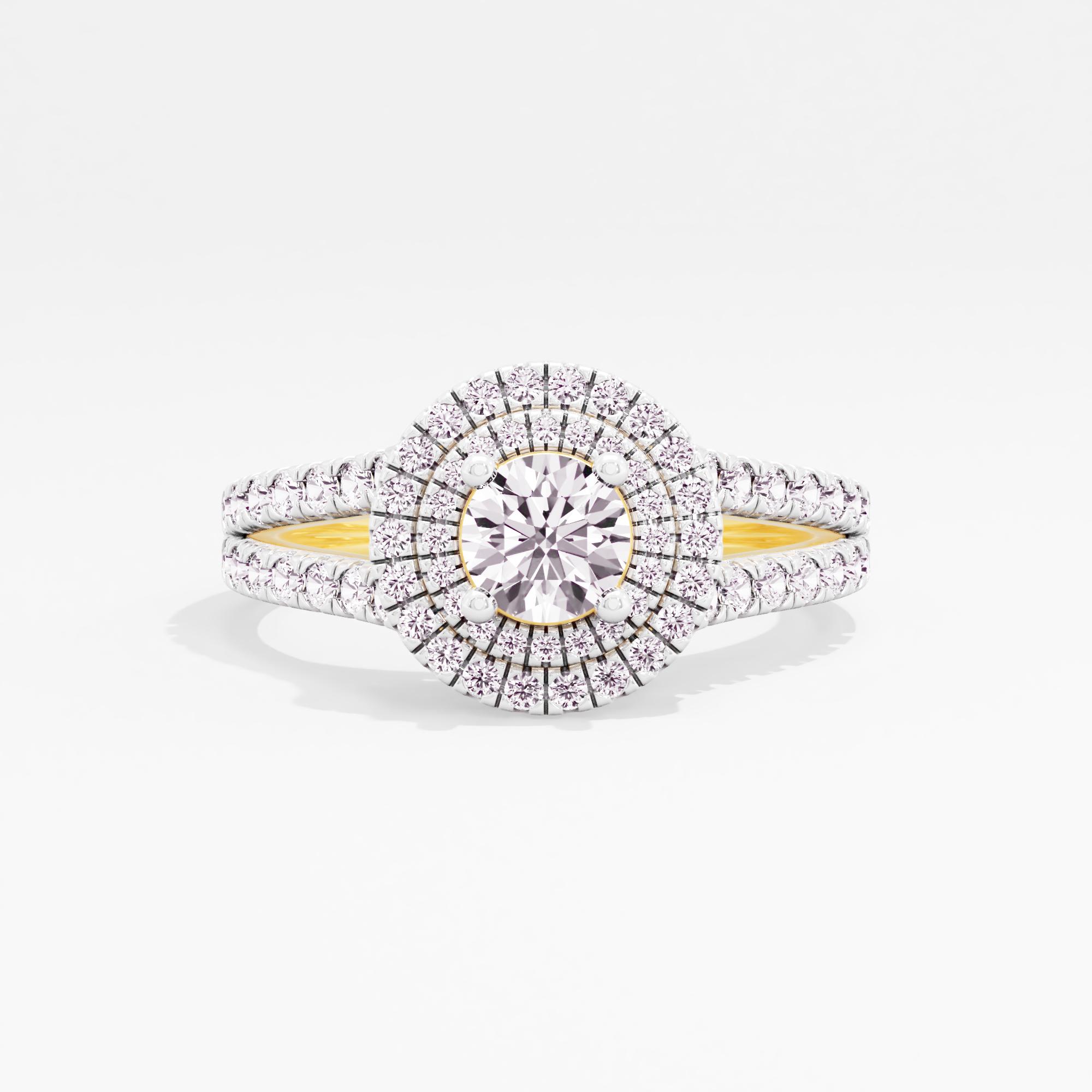 Nova Celeste Halo Ring in 9KT Yellow Gold (Diamond Quality: FG-VVS VS)