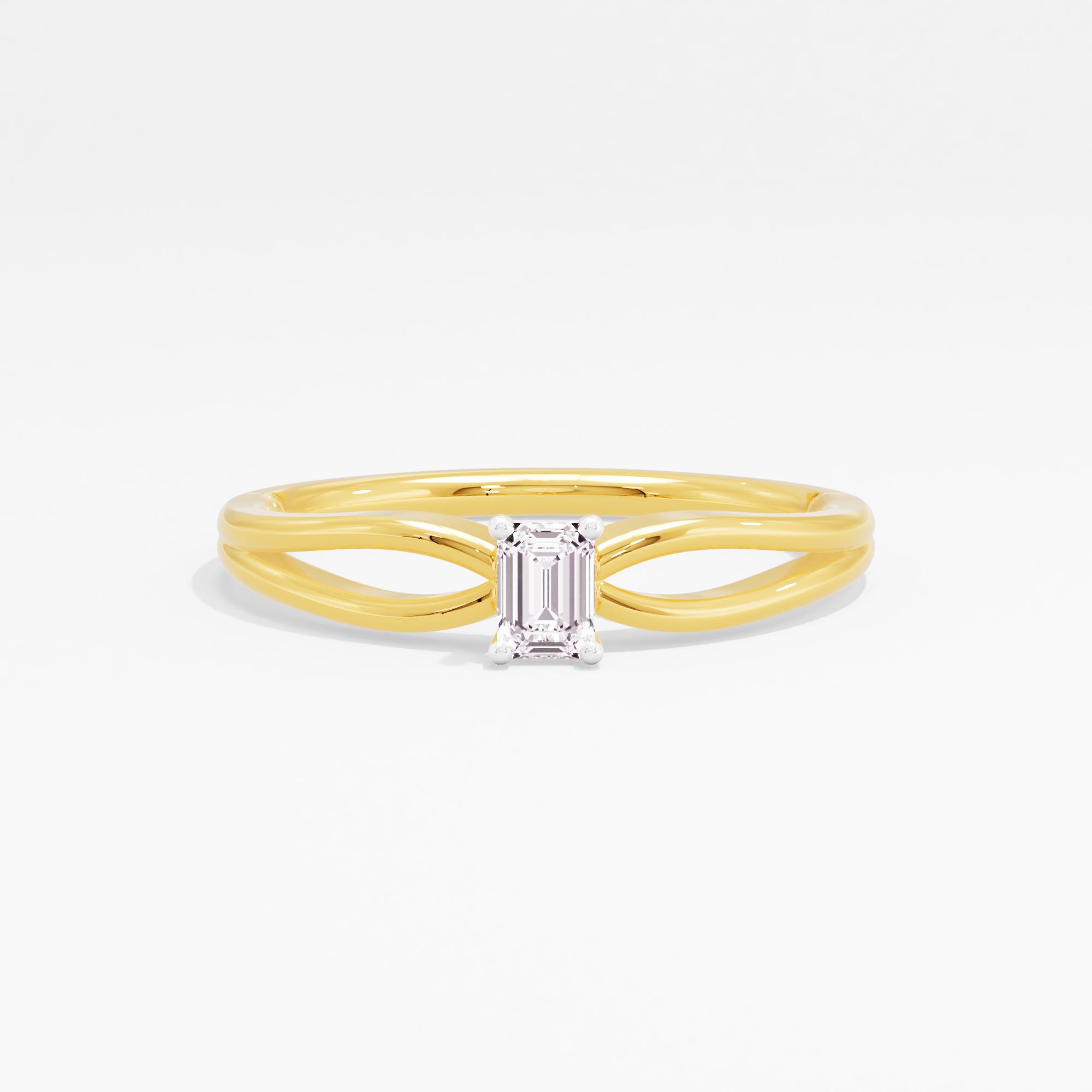 Whispering Elegance Solitaire Ring in 9KT Yellow Gold (Diamond Quality: FG-VVS VS)